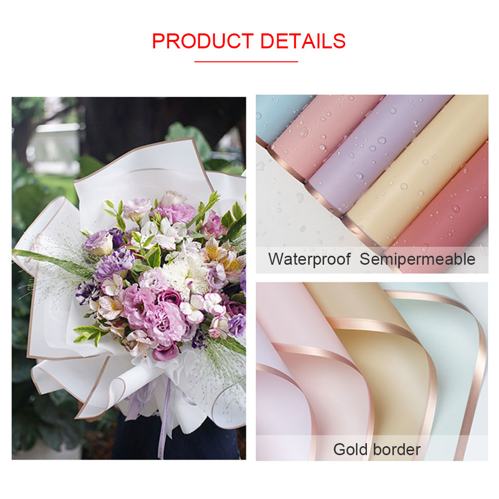20 Blatt Wasserfestes Geschenkpapier Mit Blumenmuster, Geeignet Für Frische Blumensträuße Und Geschenkverpackungen