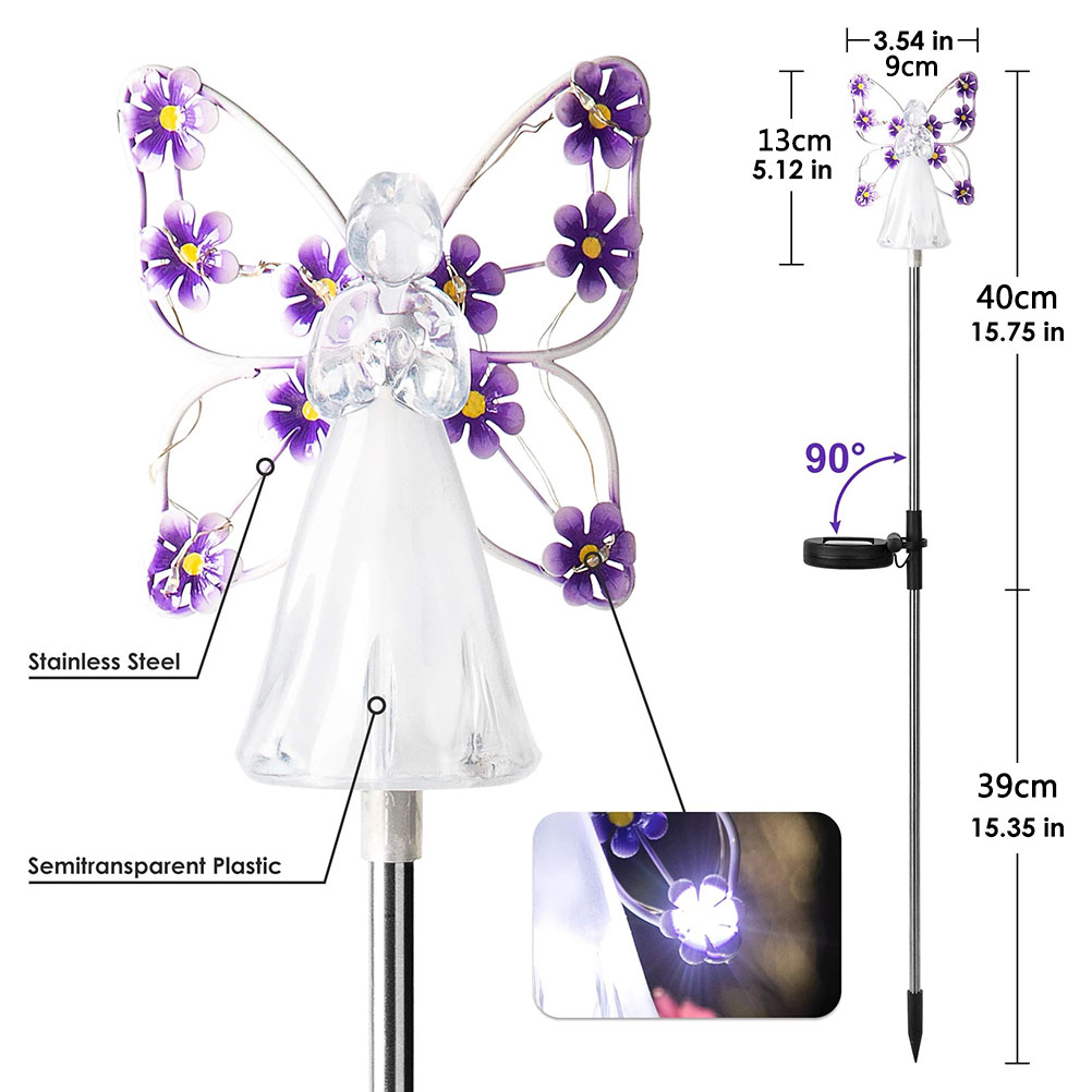 2er-pack Engel-solarleuchten, Led-solar-gartenleuchten, Wasserdichte Solarleuchten Für Halloween Und Weihnachten