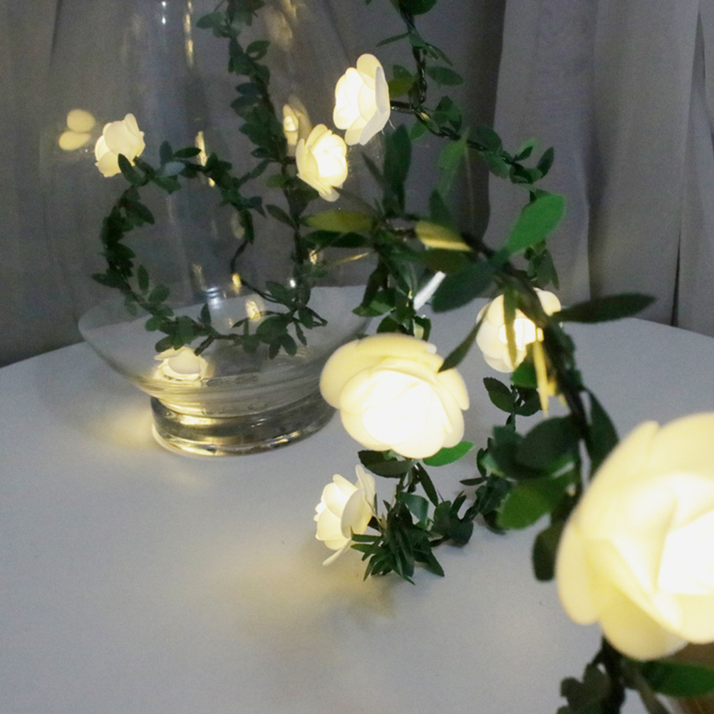 3 Meter Lange Led-lichterkette Mit 20 Leds In Rosenform, Batteriebetrieben, Für Die Dekoration Von Hochzeiten, Gartenpartys Und Anderen Feierlichkeiten Im Freien