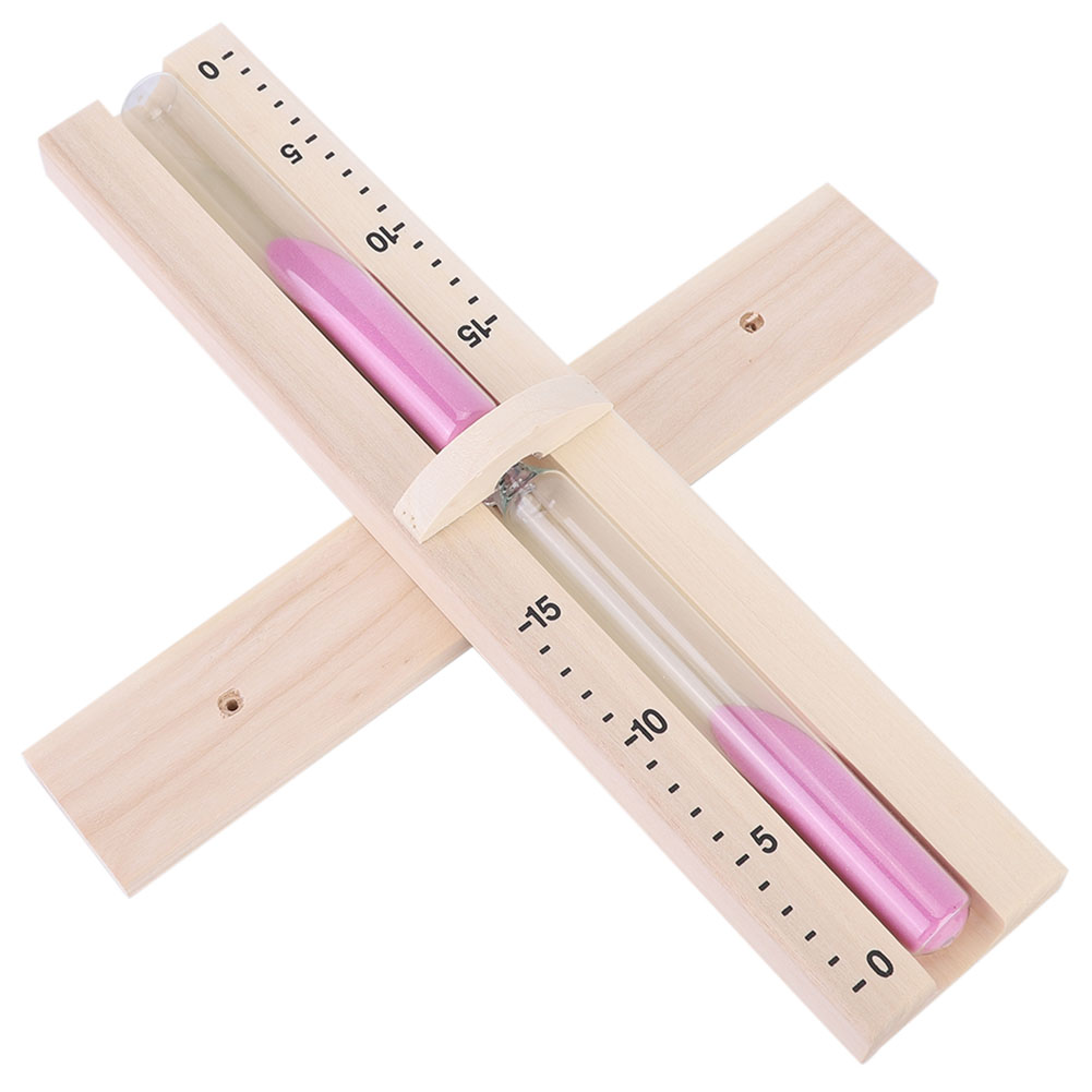 15-minuten-sanduhr Aus Glas Für Die Sauna, Wandsanduhr Aus Holz, Dekorativer Timer Mit Rosa Sand, Dampfbad-timer, Wellness-accessoire