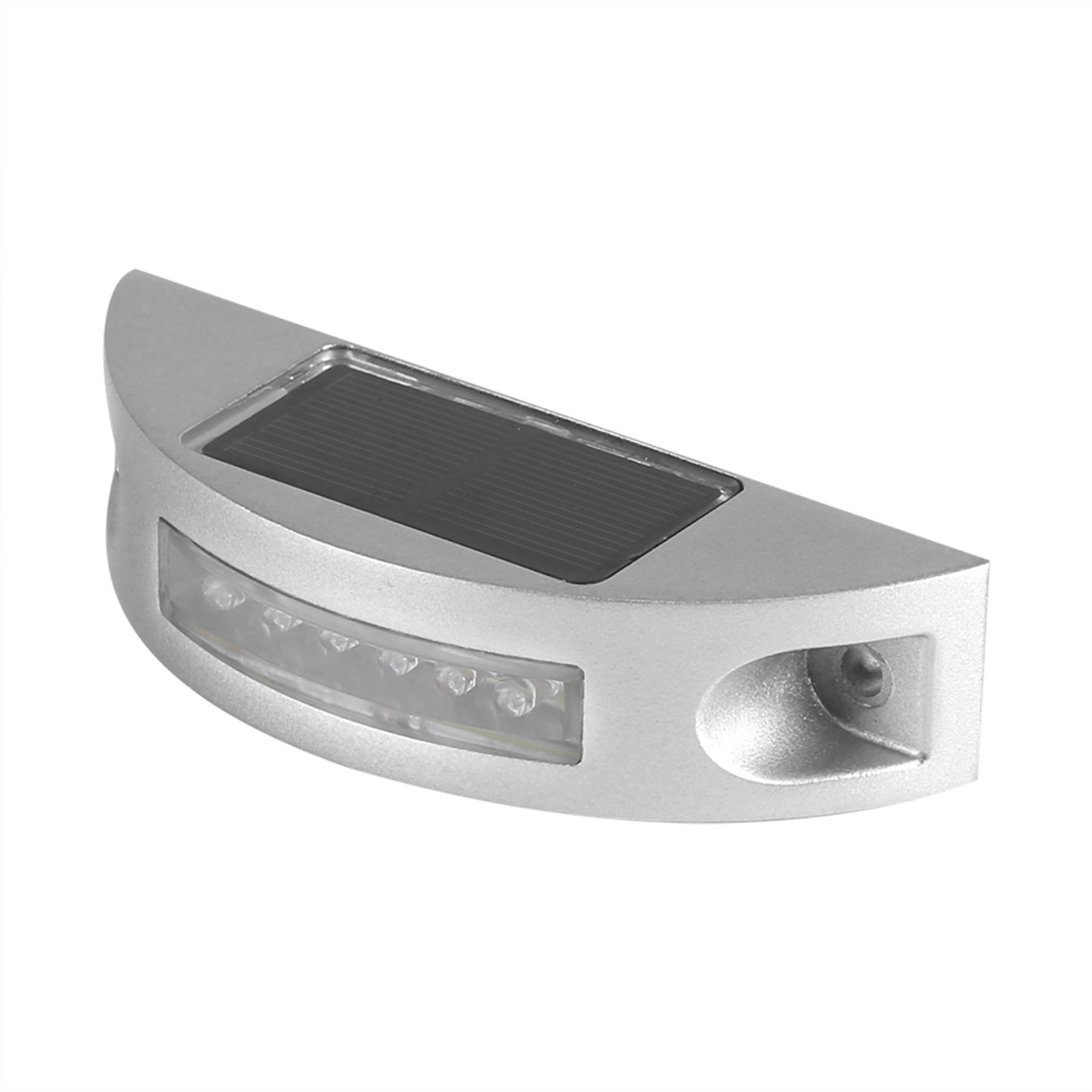 Solarpollerleuchte Aus Aluminiumguss, 6 Wasserdichte Leds, Rote Außenweg- Und Treppenbeleuchtung, Wetterfeste Einfahrtsbeleuchtung.