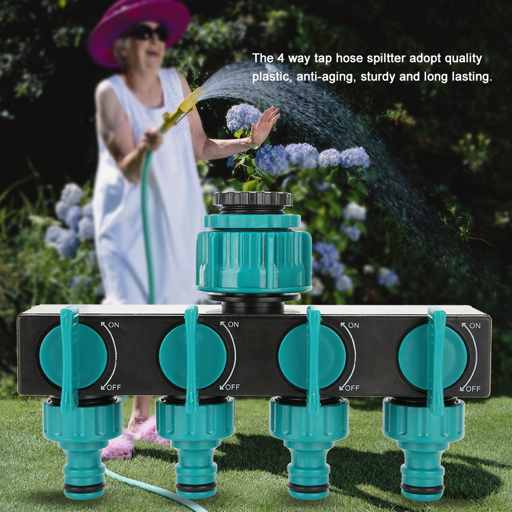 4-wege-gartenwasserverteiler, Schlauchanschluss Mit Absperrventil, Messing-adapterverbinder Für Die Gartenbewässerung