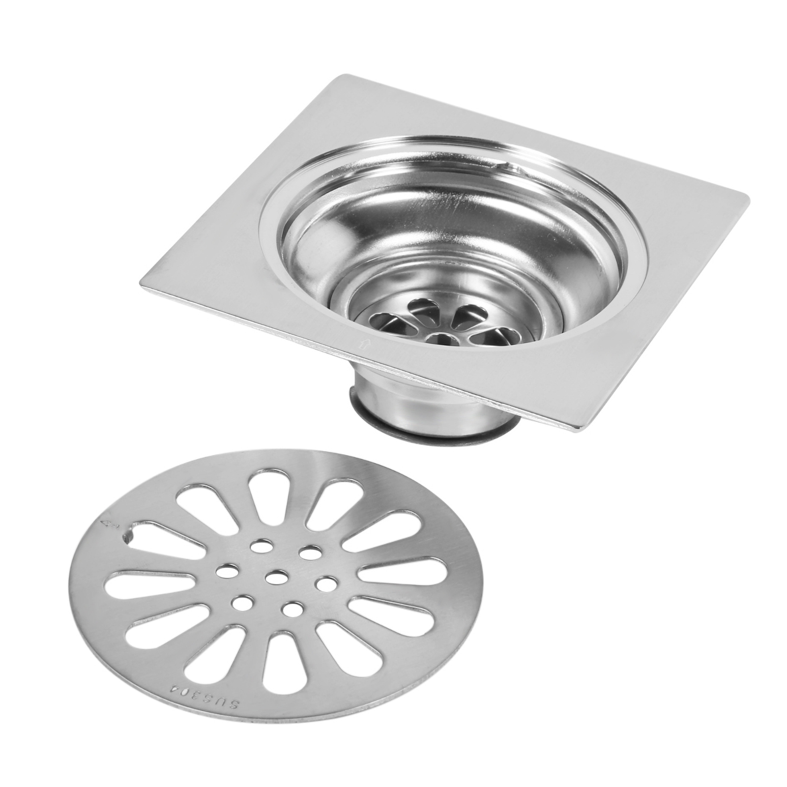 Quadratischer Ablaufrost Aus Dickem Edelstahl, Geruchsdicht, Für Badezimmerböden, Duschabläufe, Stöpsel Mit Klappe (modell 3)