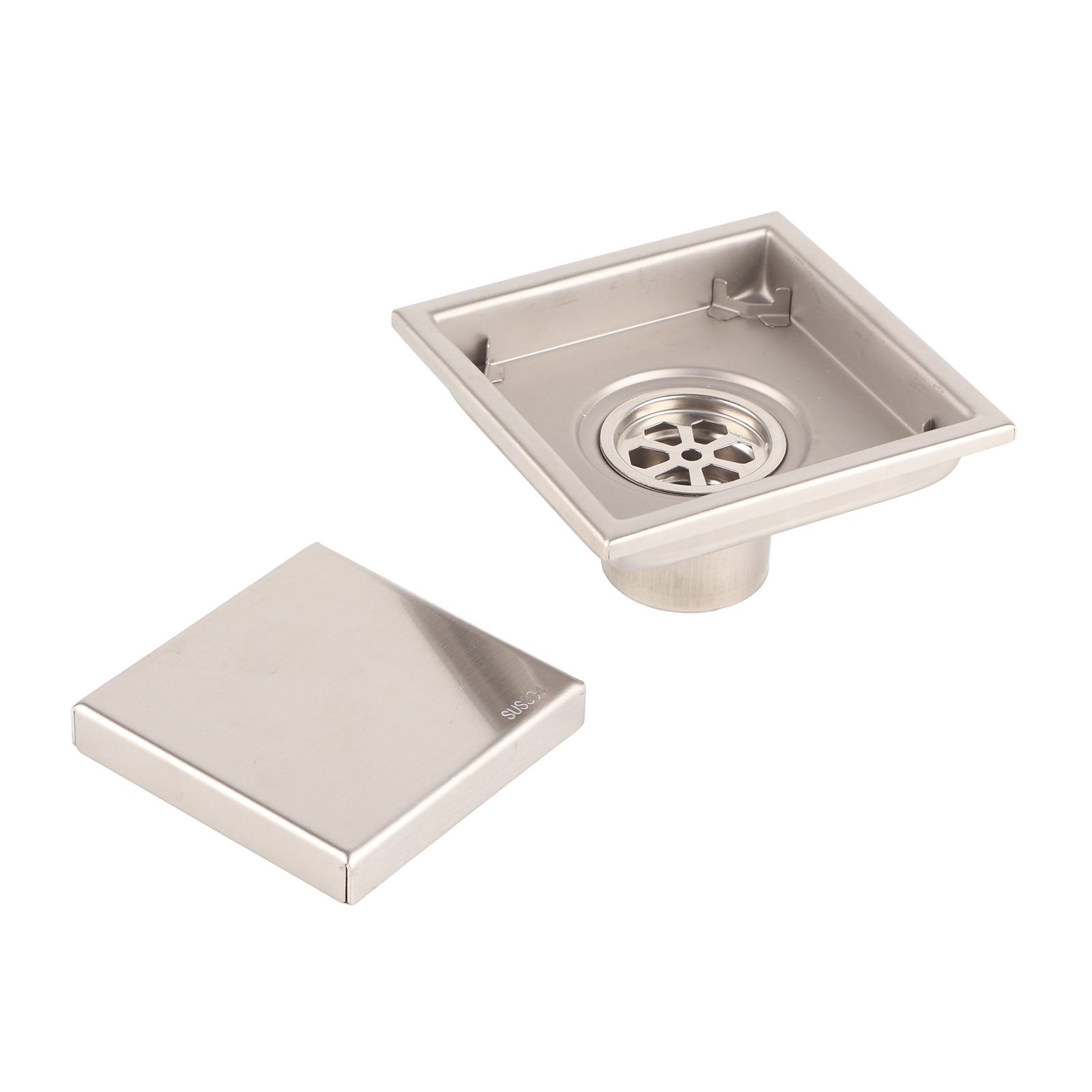Quadratischer Edelstahl-bodenablauf, Geruchsdicht, Siphon Für Bad Und Dusche, Wasserablauf, Bodenrost