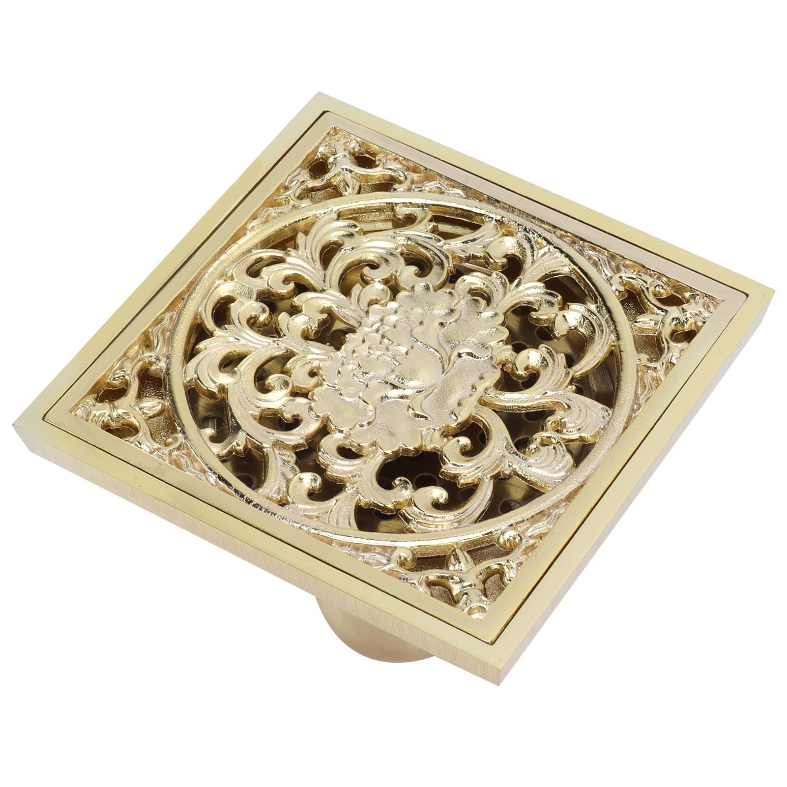Vergoldeter 10x10cm Kupfer-bodenablaufrost, Geruchsdichter Siphon Für Küche, Bad, Hotel, Tiefwasserabdichtung