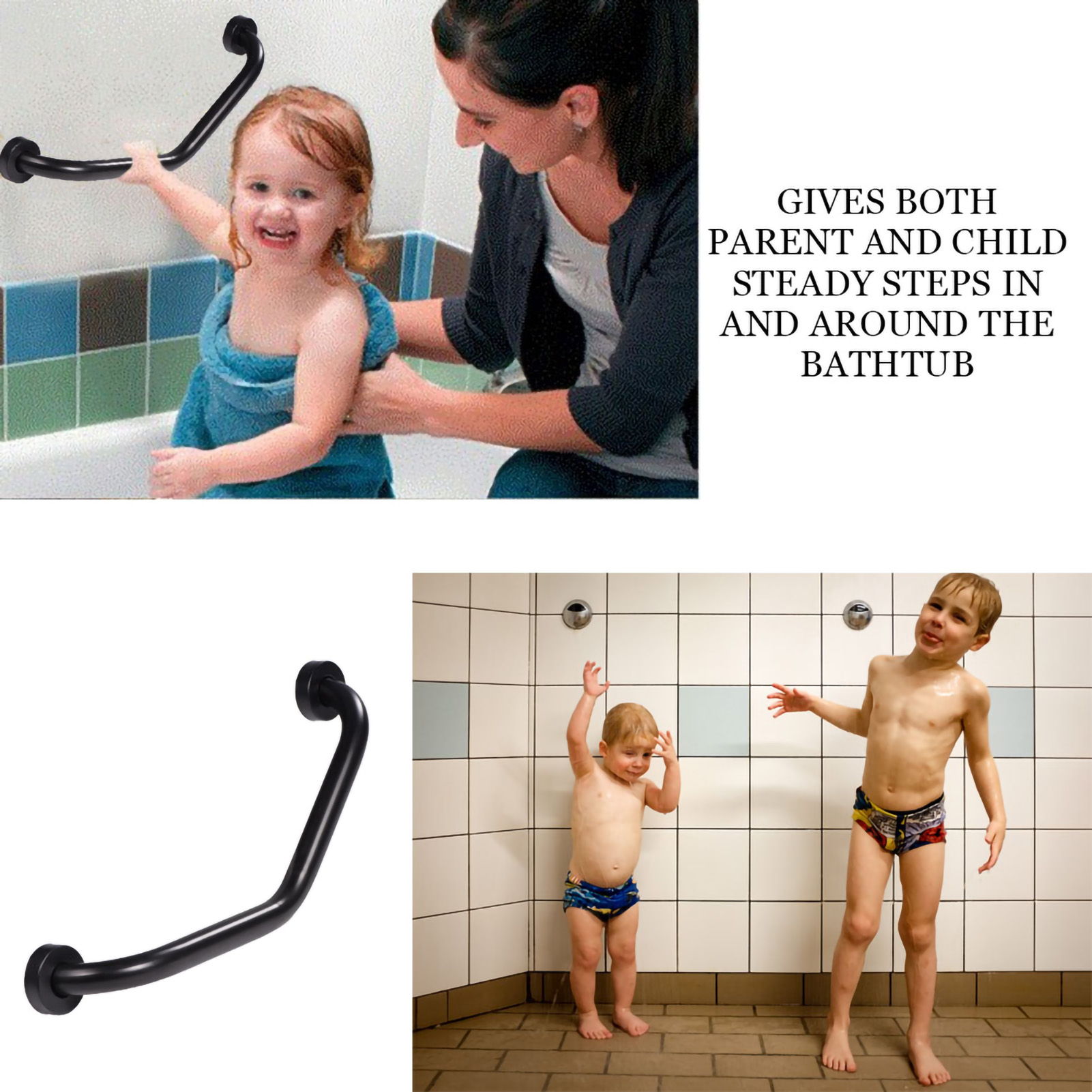 Gebogener Haltegriff Aus Edelstahl Für Dusche Und Badewanne, Wandmontierter Handtuchhalter, Badezimmer-sicherheitsgriff, Rutschfestes Zubehör.