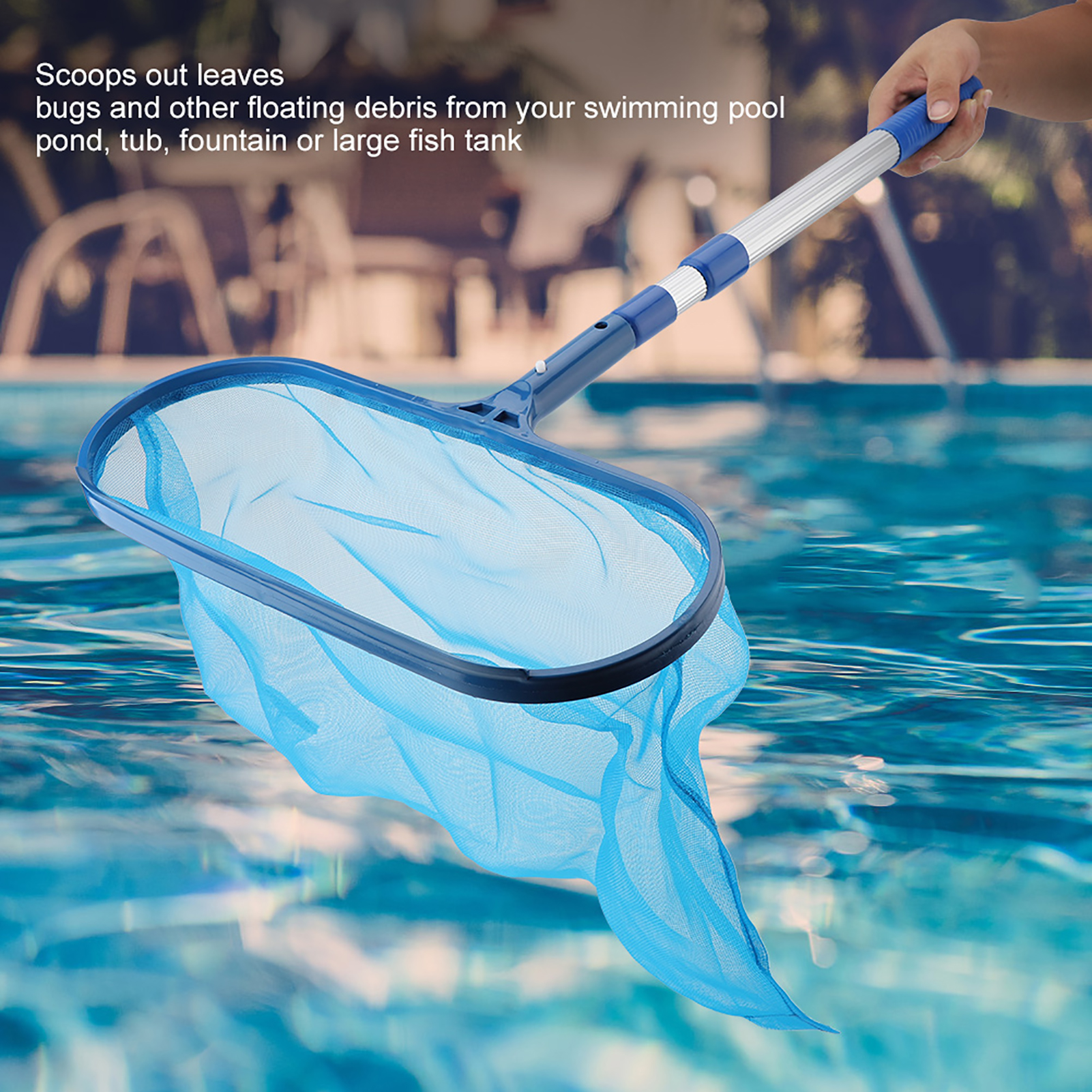 Pool-laubkescher Mit Teleskopstiel Und Netz, Effektives Reinigungswerkzeug Für Teiche Und Pools.