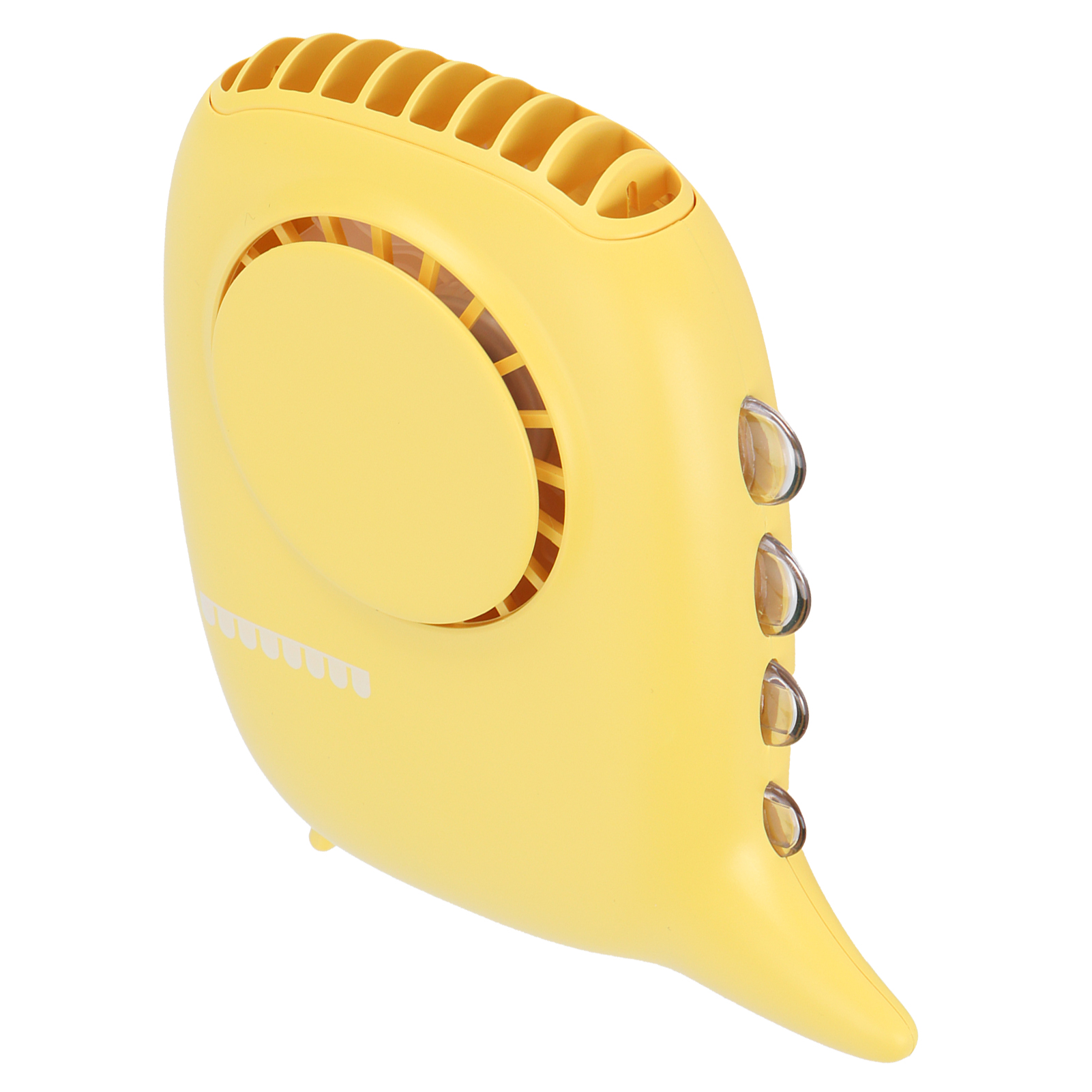 Tragbarer, Kabelloser Nackenventilator, Mini-usb-wiederaufladbarer Ventilator, 3 Windgeschwindigkeiten, Gelb, Leicht Und Leise.