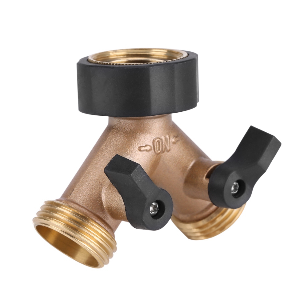 Wasserhahnanschluss Aus Messing, 2-wege-y-adapter, 3/4"-schlauchanschluss Für Die Gartenbewässerung (amerikanischer Standard)
