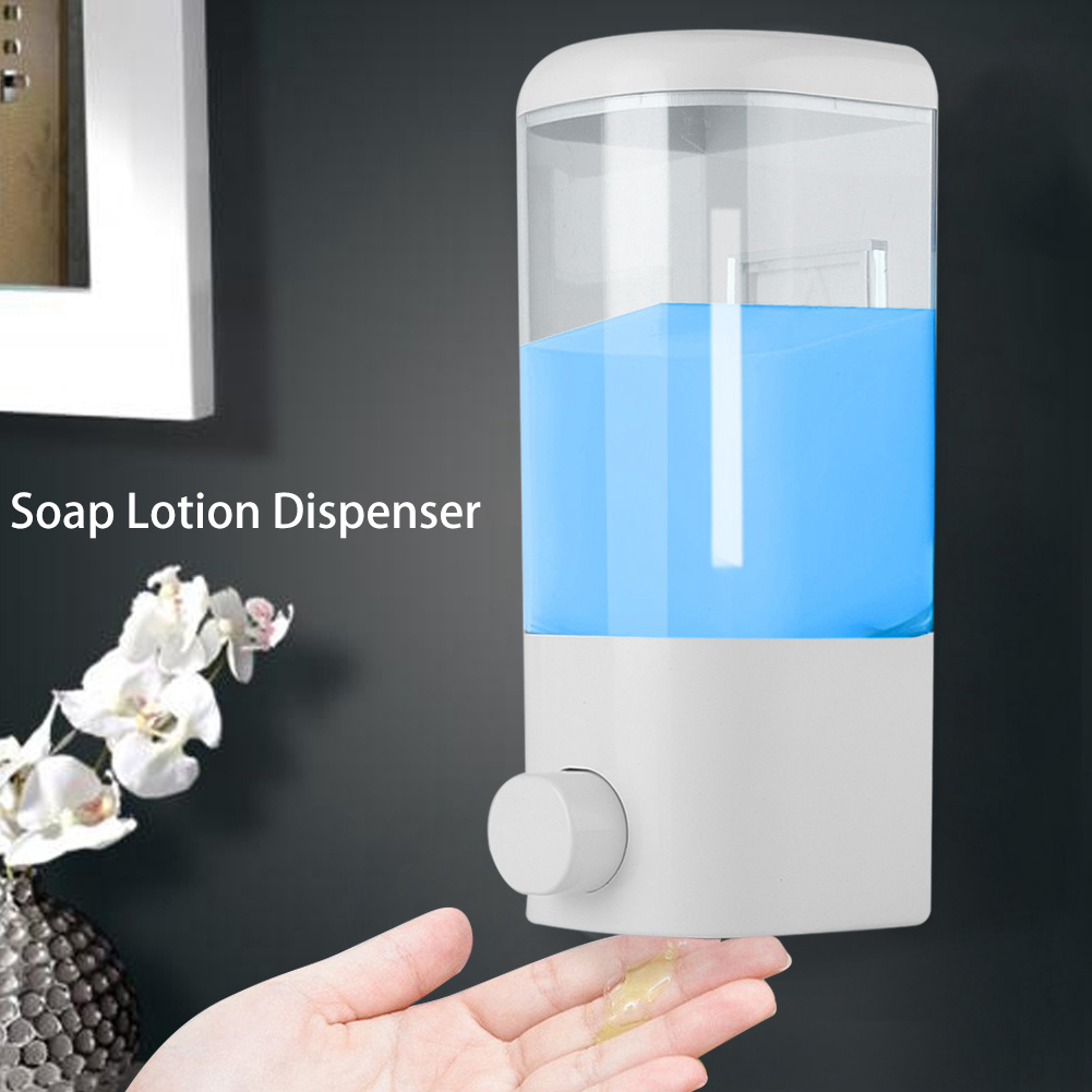 Wandmontierter Flüssigseifenspender 500 Ml Für Badezimmer, Hotel, Robuster Kunststoff, Manuelle Pumpe Für Shampoo Und Lotion, Wandmontage.
