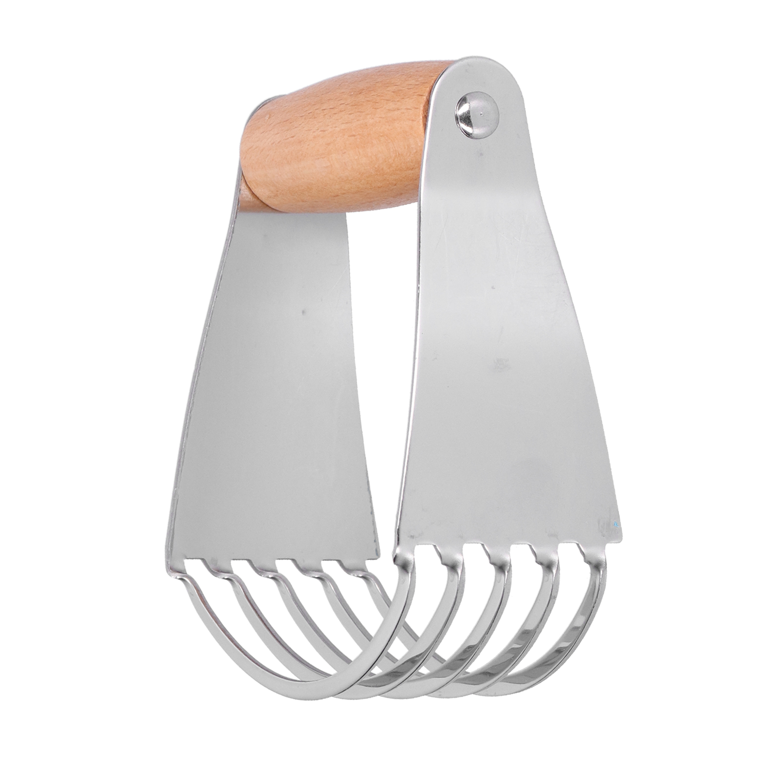 Professioneller Teigschneider, Gebäckmischer Und Robustes Teigmesser Aus Edelstahl, Schwere Klinge, Holzfarbe, Praktisches Backwerkzeug.