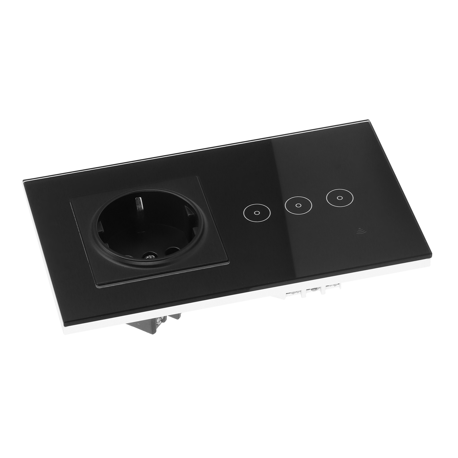 Multifunktionaler Wlan-smart-wandschalter Mit Steckdose, Tuya-kompatibel, 95-250 V Ac 10 A, Eu-standard, 1 Stück, Fernbedienung Und Sprachsteuerung.
