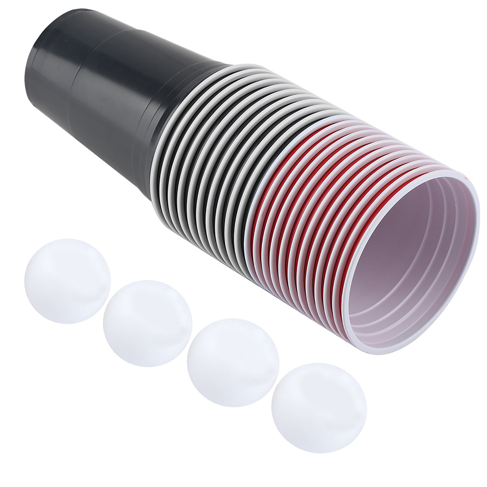 Set Mit 22 Roten Und Schwarzen Beer-pong-bechern, Trinkspiel Mit 4 Tischtennisbällen, Komplettes Party-set Für Den Abend.