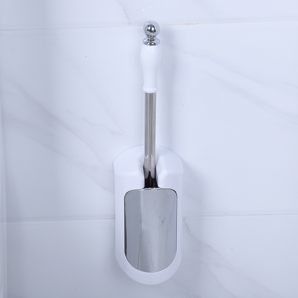 Wc-bürsten-set Mit Edelstahl-becherhalter, Badezimmer-reinigungsset Für Zuhause Und Hotel, Weißes Werkzeug