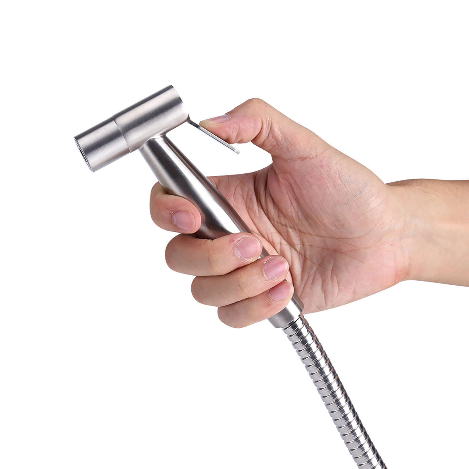 Set Mit 3 Edelstahl-handbrausen Für Bidets, Inklusive Schlauch Und Halterung, Wc-reinigungsset, G1/2-anschluss