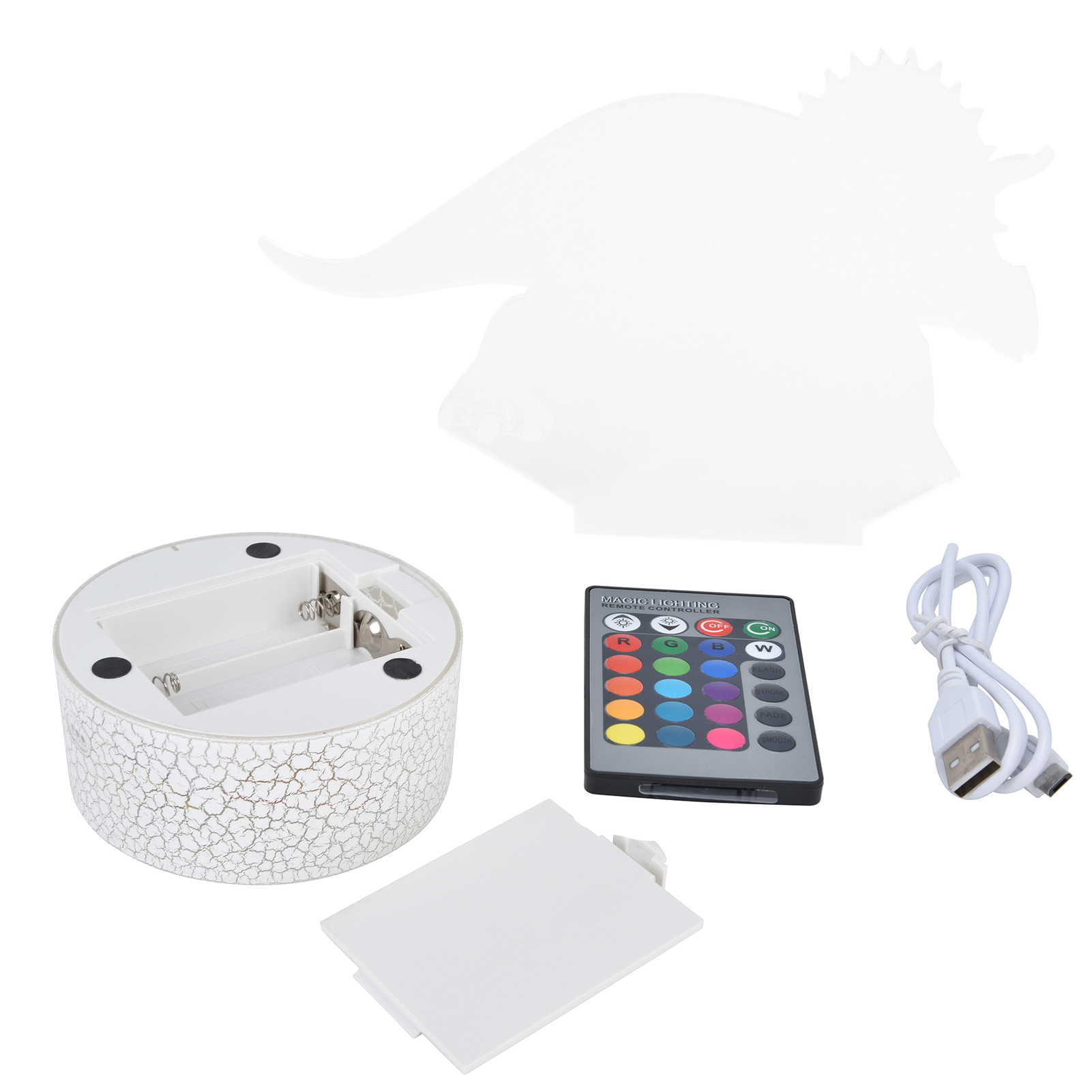 Dinosaurier-nachttischlampe, Rgb-farben (16 Farben), 4 Modi, Touch-dimmer Und Fernbedienung, Dekoratives Nachtlicht, Geschenkidee