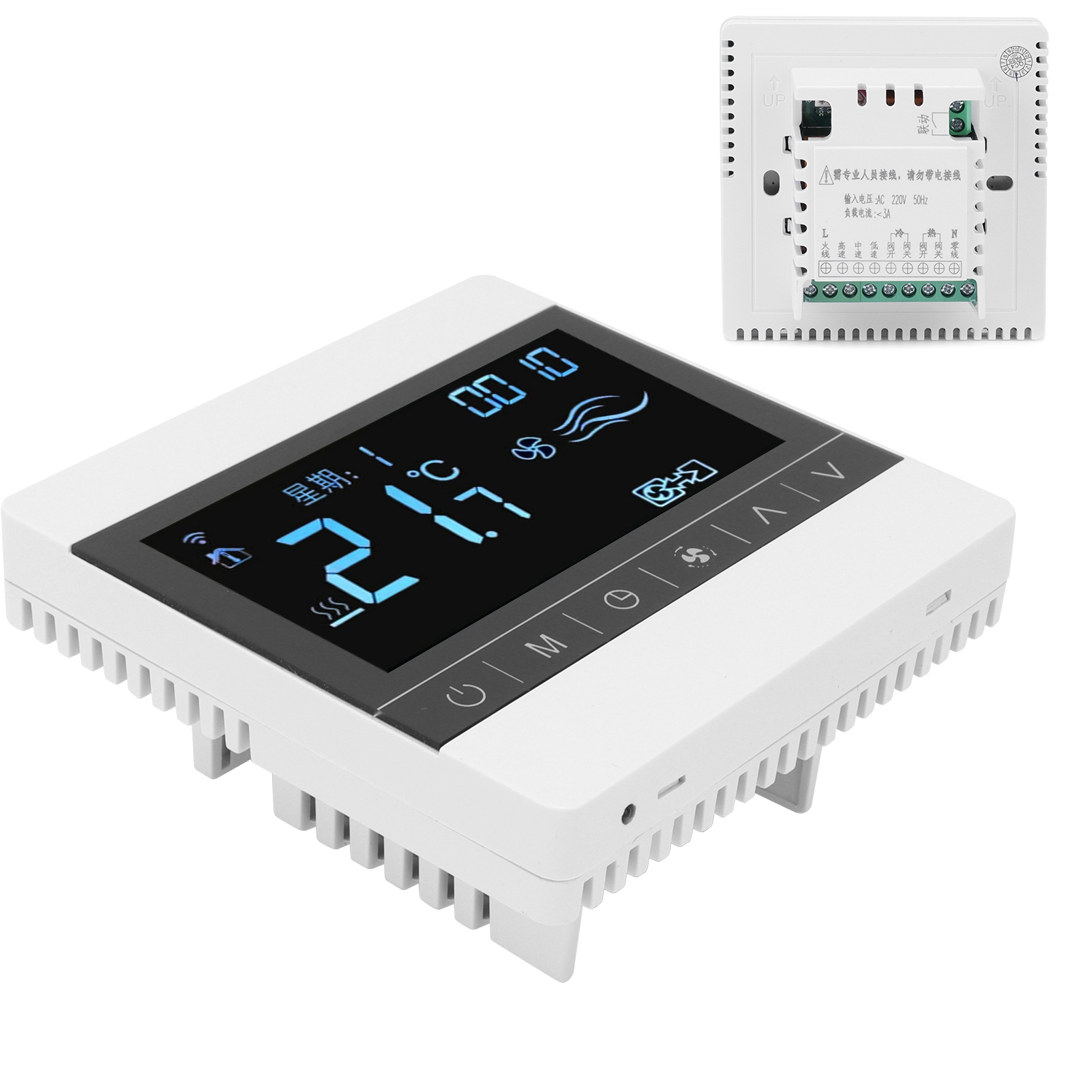 Intelligenter 220v-wechselstromthermostat, Wandpanel Mit Lcd-bildschirm Für Klimaanlage Und Gebläsekonvektor, Temperaturregler Für Das Haus, Einstellschalter.