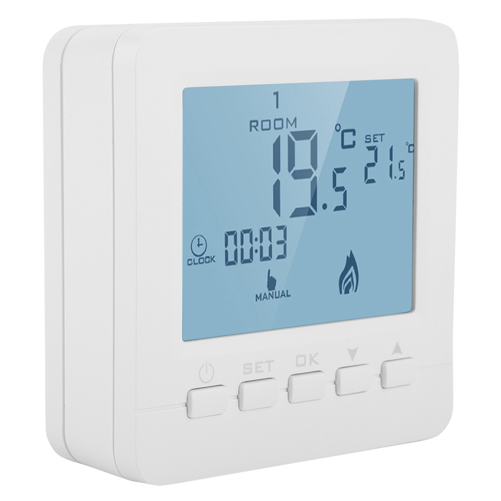 Programmierbarer Digitaler Thermostat Mit Lcd-bildschirm, 5-a-temperaturregler, Präziser Wandregler, Led-anzeige, Heizungsgeeignet, 230 V