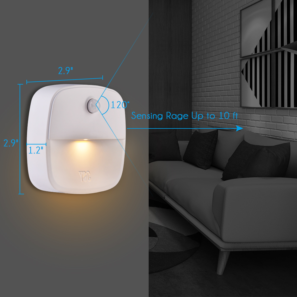 Vbestlife Yoc Bewegungsmelder-nachtlicht, Selbstklebendes Kabelloses Led-nachtlicht, Infrarotsensor, Wandleuchte, 2er-pack, Warmweiß, Für Flur Und Treppenhaus.