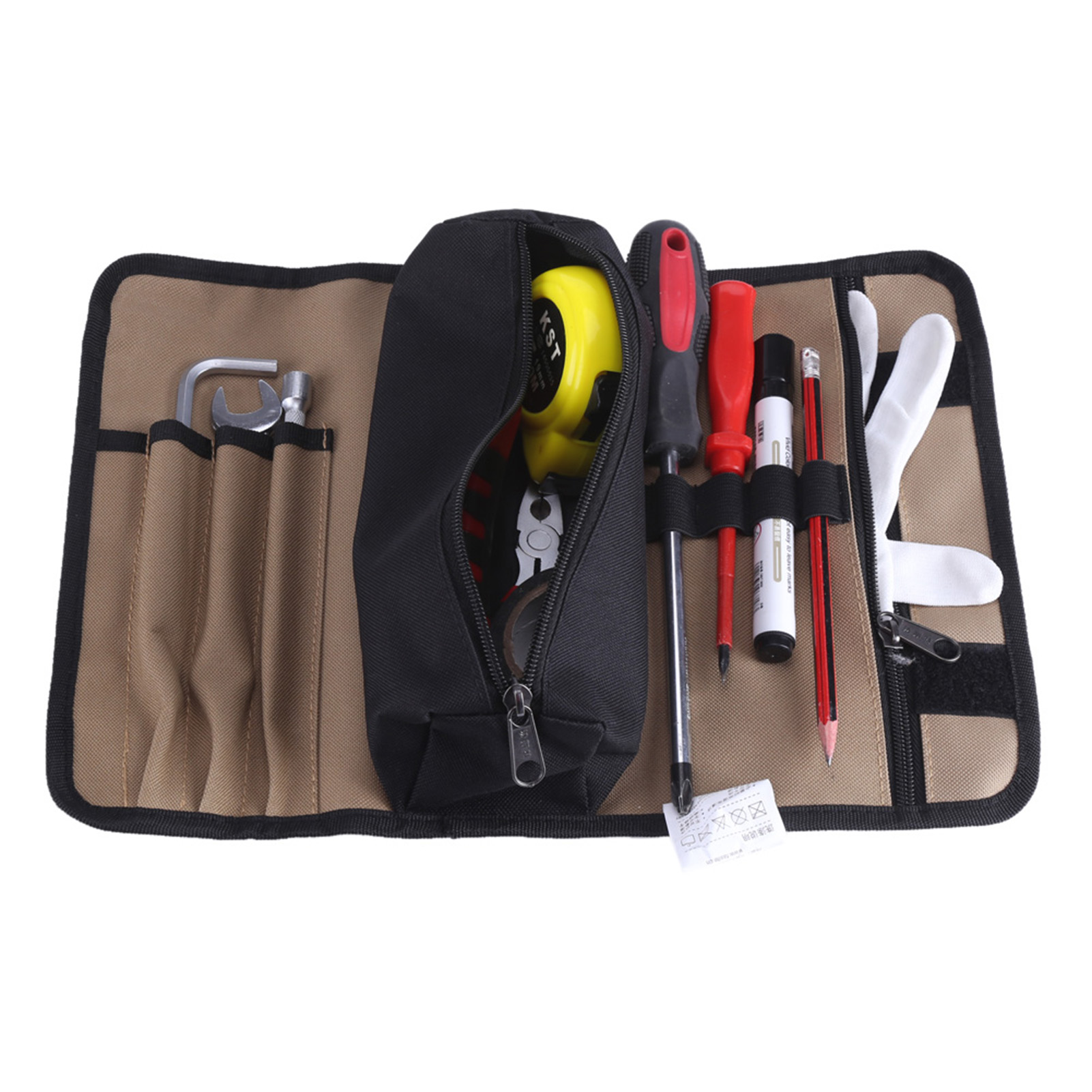 Werkzeugkoffer Für Elektriker (36 X 25 Cm), Rollbare Werkzeugtasche Aus Strapazierfähigem, Wasserdichtem Canvas, Praktische Aufbewahrung Für Heimwerkerbedarf, Mehrere Fächer, Robuste Und Langlebige Ta