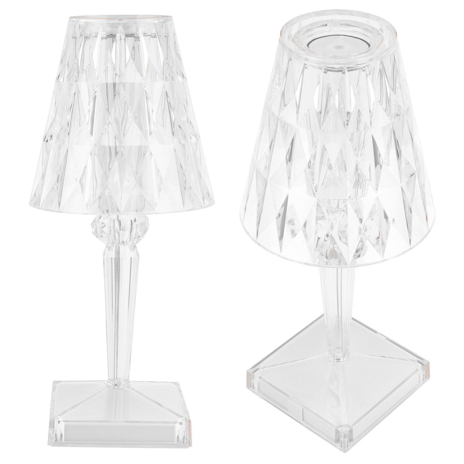 Led-schreibtischlampe Mit Klarem Kristallprisma Und Einstellbarer Helligkeit, Usb-aufladbare Nachttischlampe, Elegante Tischdekoration