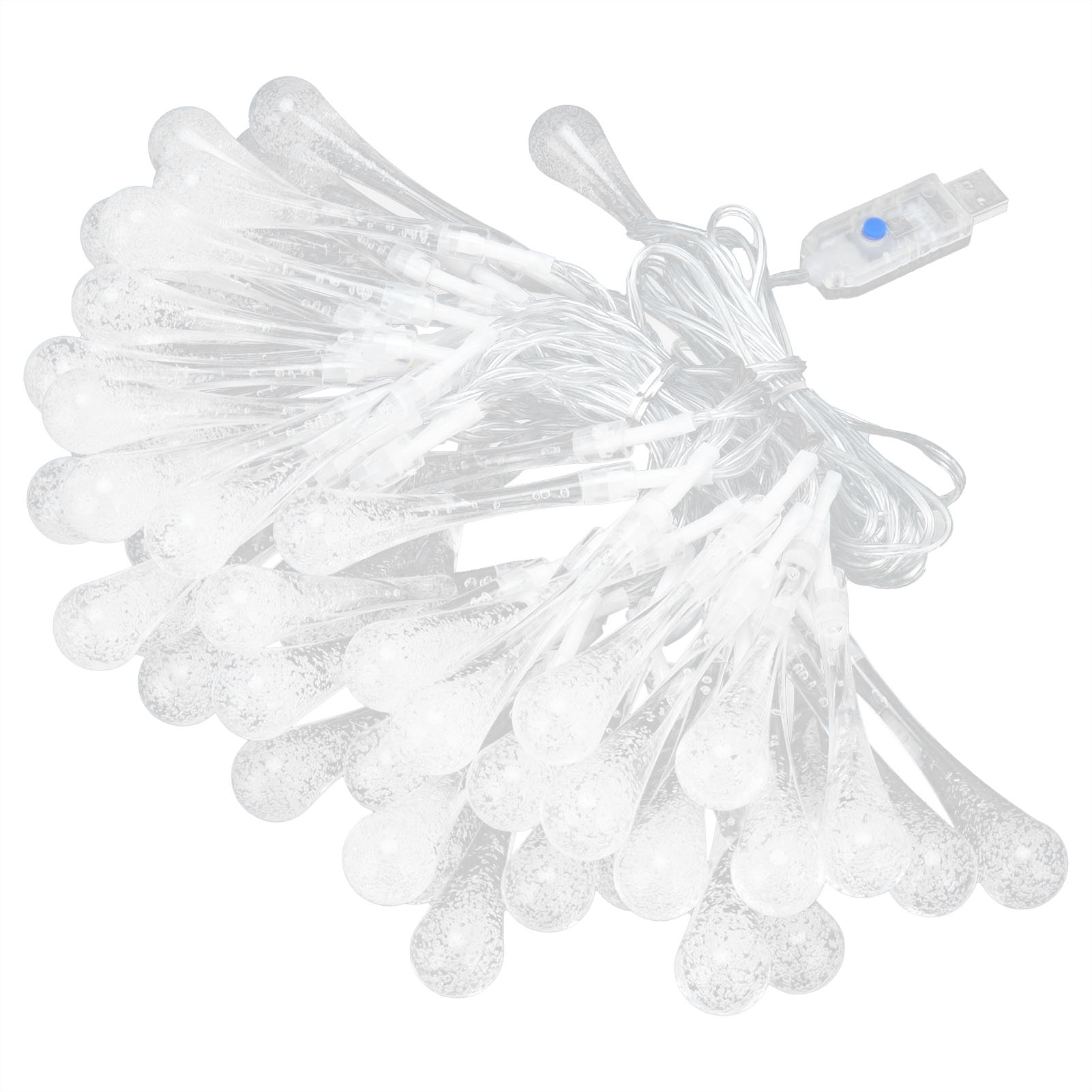 50 Wasserdichte Led-lichterkette (ip45), 16 Farben, Usb-fernbedienung, Tropfenförmiges Design Für Garten Und Hof