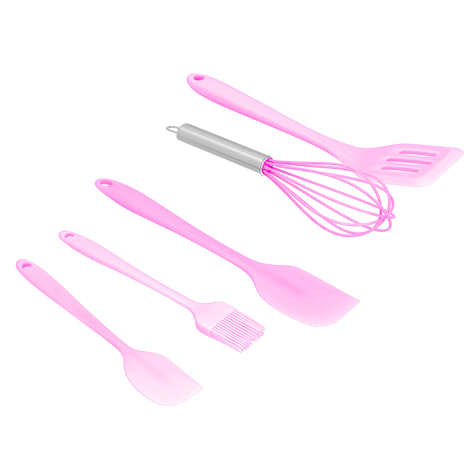 Silikonspatel-set, 5-teilig, Diy-küchenutensilien, Backwerkzeug Für Selbstgemachte Kuchendekoration, Rosa