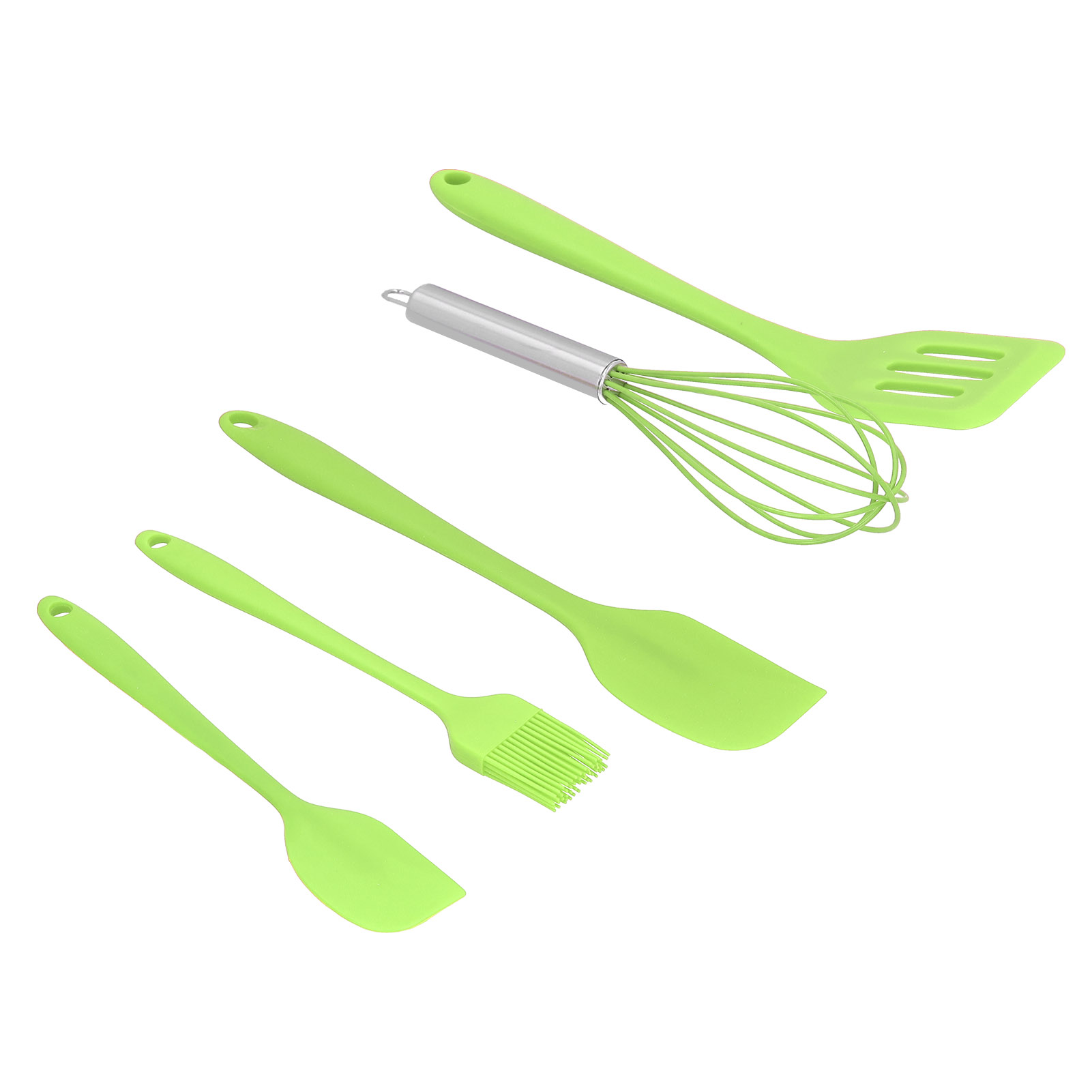 Silikonspatel-set, 5-teilig, Diy-küchenhelfer, Gebäckwerkzeug, Tortendekorationswerkzeug Für Bäckerei Und Haushalt, Grün