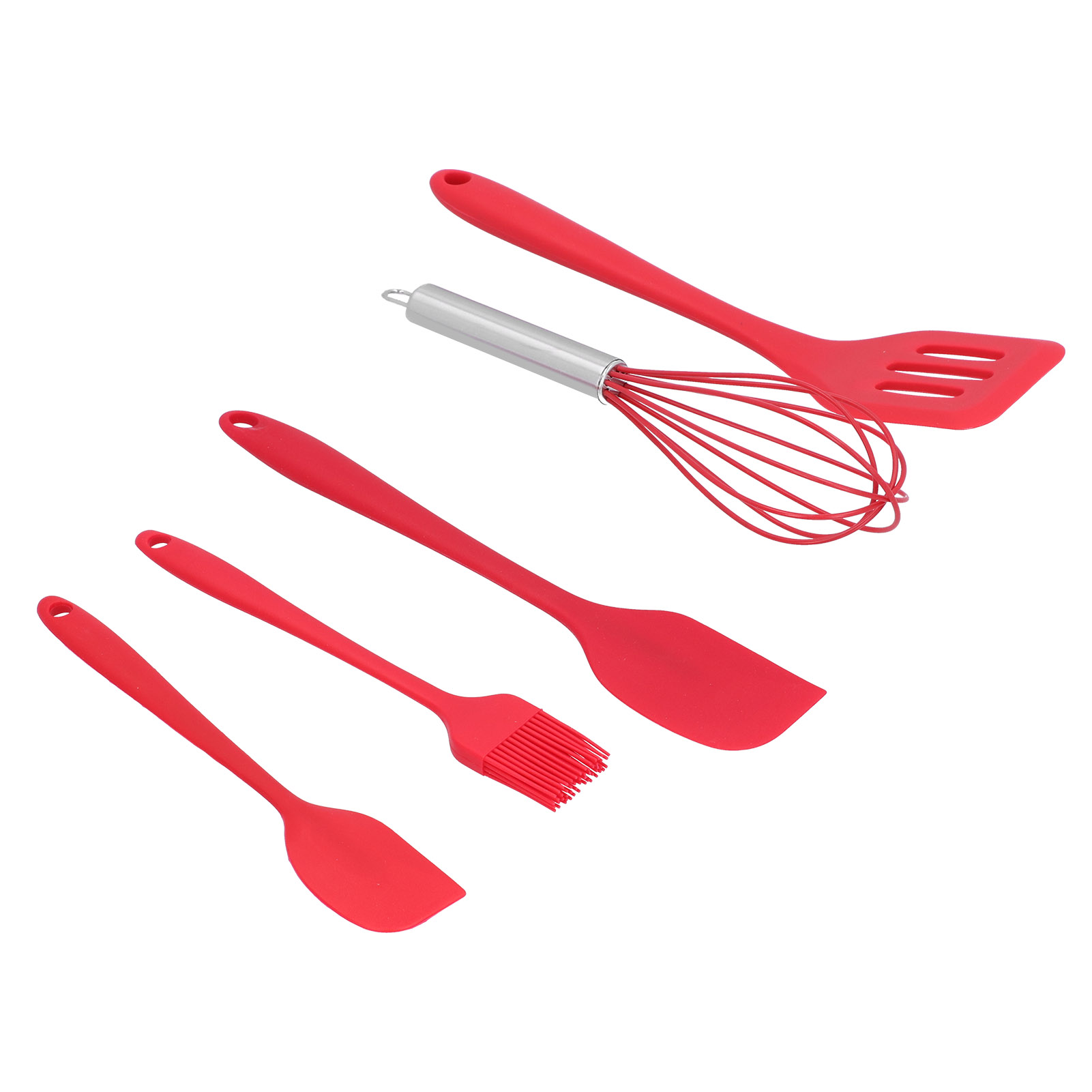 5er-set Silikonspatel Für Küche, Backen, Tortendekoration, Backutensil Für Zuhause Und Bäckerei, Rot