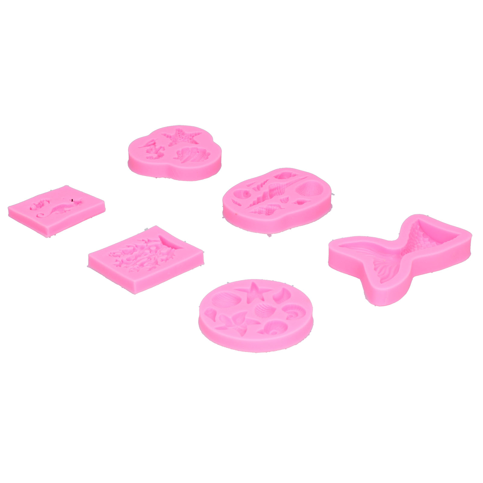 6-teilige Silikon-muschelform Für Fondant, Schokolade, Tortendekoration, Rosa