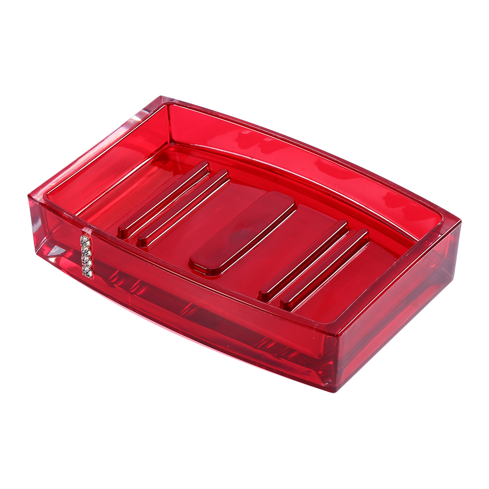 Set Aus 5 Acryl-badezimmeraccessoires: Passender Becher, Seifenspender, Zahnbürstenhalter Und Seifenschale.