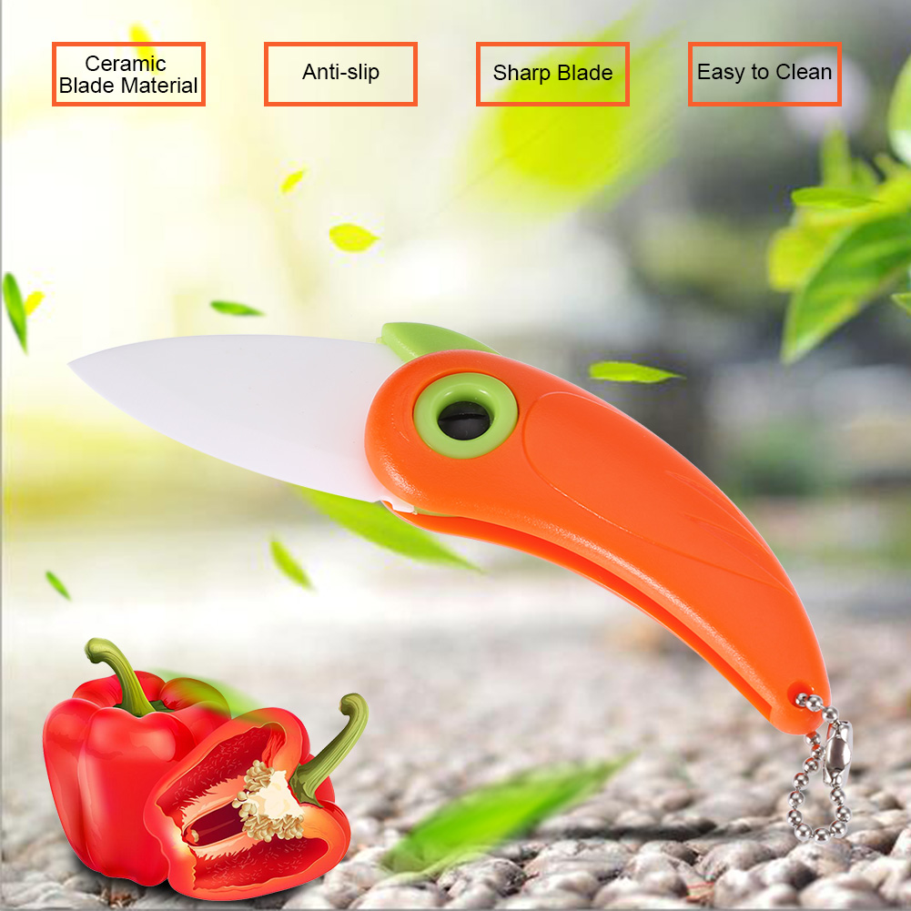 Rotes Keramik-klappmesser Für Obst Und Gemüse, Mini-vogelmesser Für Die Küche, Feines Schneidewerkzeug, Kompaktes Taschenmesser