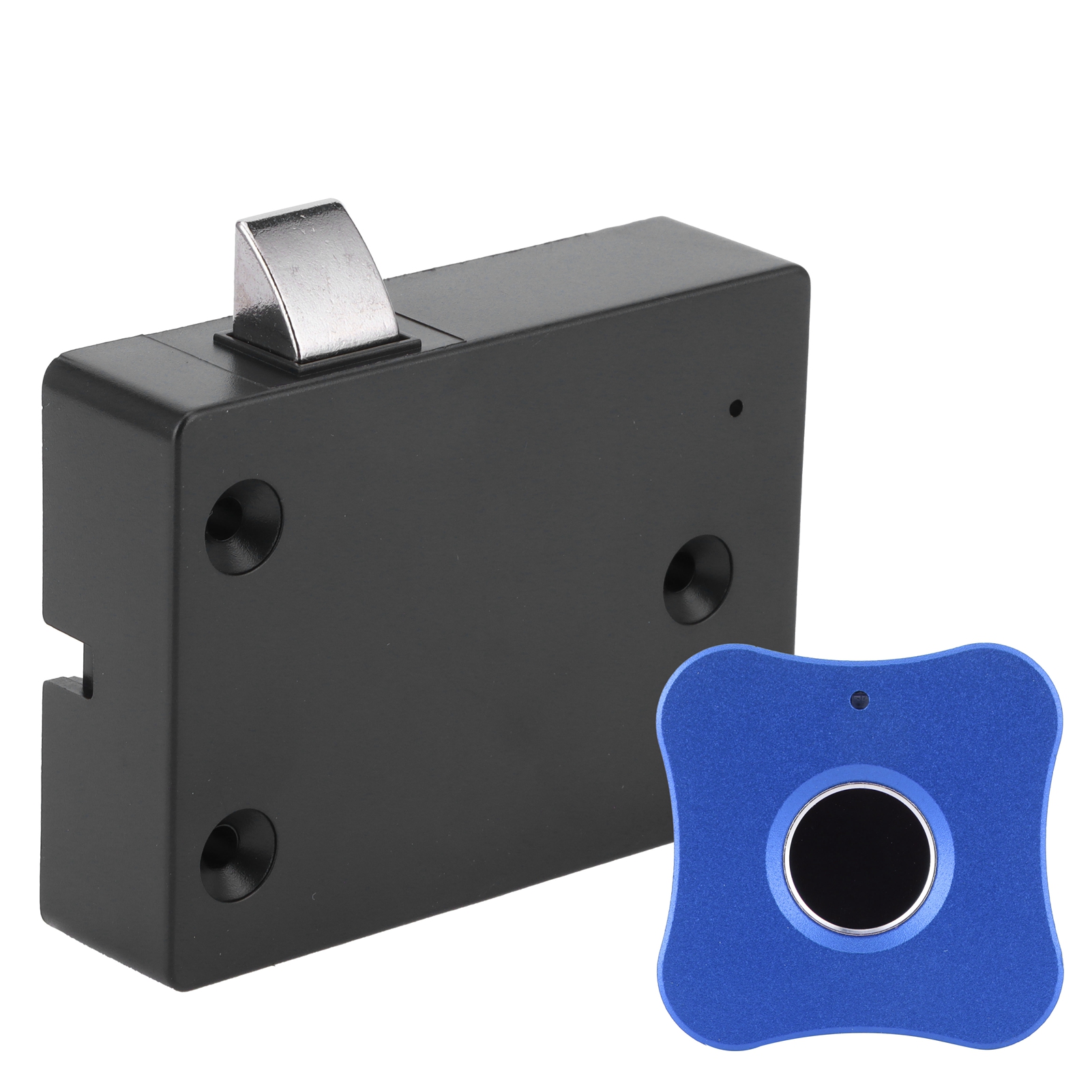 Intelligentes Elektronisches Fingerabdruckschloss Für Möbel, Aluminiumlegierung, Blaue Blütenform, Kleines Elektrisches Vorhängeschloss Für Schubladen Und Schränke