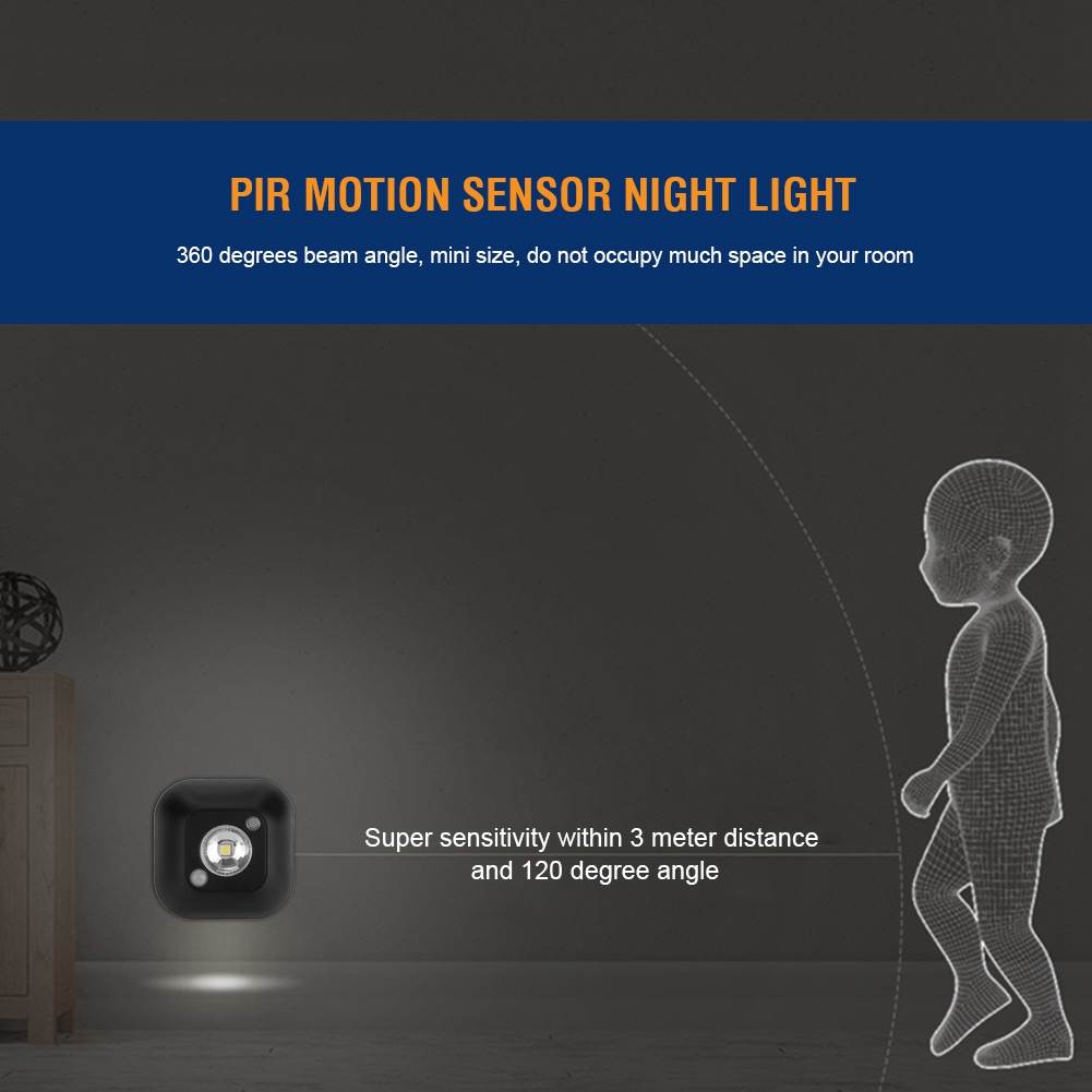 Kabellose Led-schrankleuchte Mit Infrarot-bewegungsmelder, Schwarz, Batteriebetrieben, Ankleidezimmer- Und Kleiderschrankbeleuchtung, Mini-nachtlicht Mit Integrierter Stromversorgung.