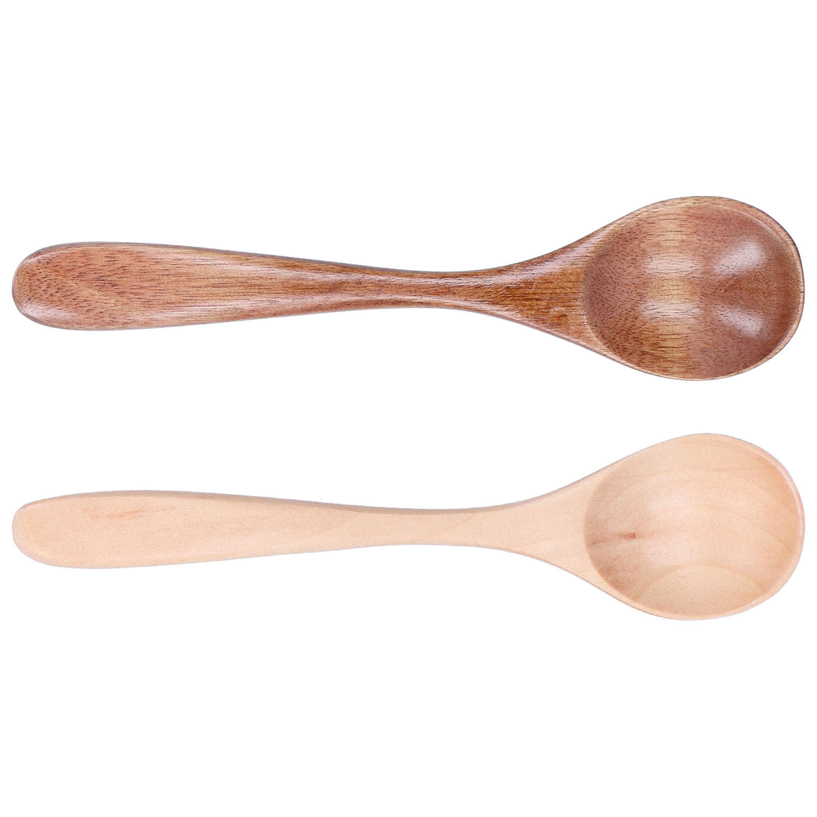 Gebogener Holzlöffel, 2er-set, Kleiner Rührlöffel Für Die Küche Zu Hause, Restaurant, Gebogener Griff, Umweltfreundliches Küchenutensil