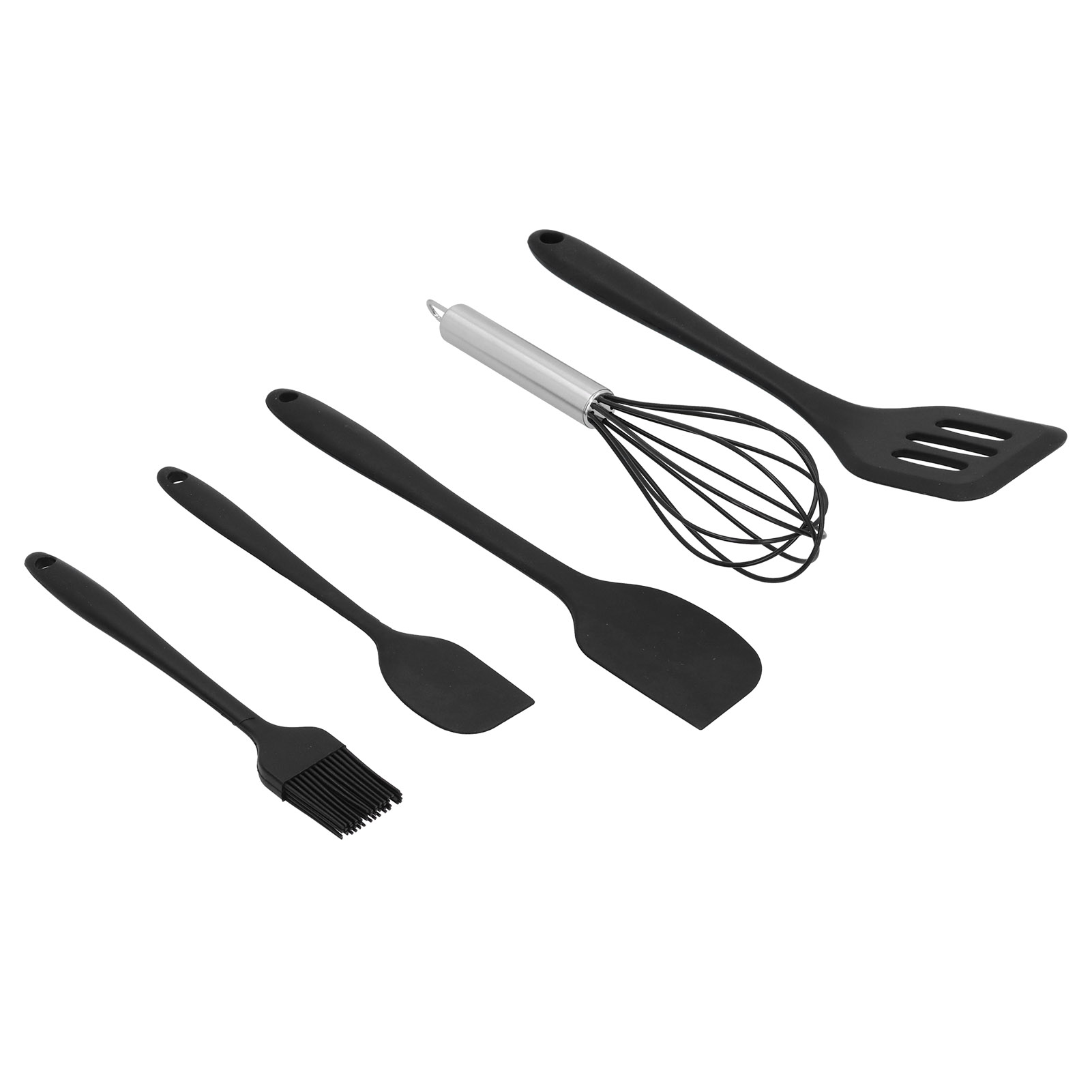 5-teiliges Set Schwarzer Silikonspatel, Diy-küchenutensilien Zum Backen, Tortendekoration Und Für Die Heimische Küche