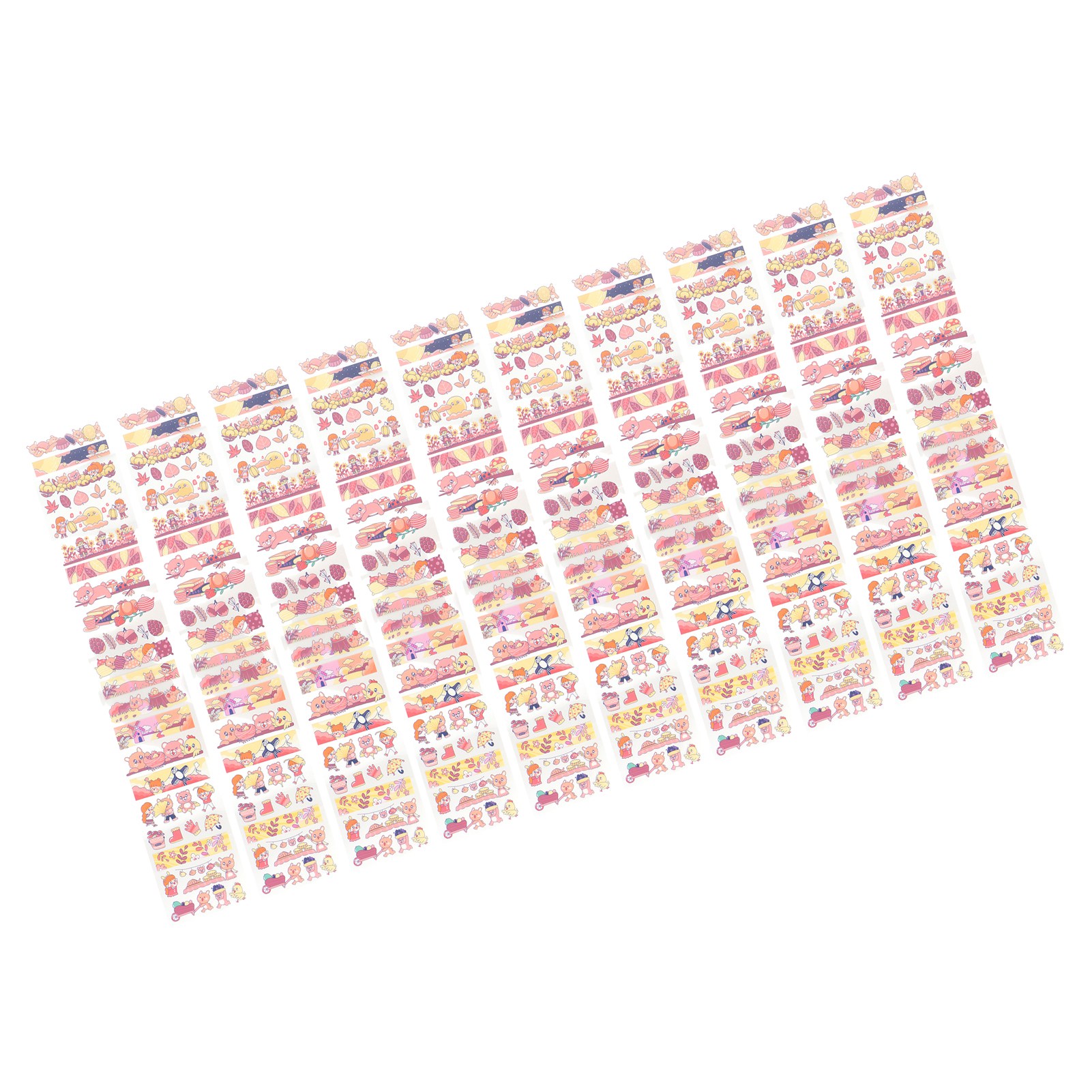 Packung Mit 10 Niedlichen, Dekorativen Pet-klebebändern, Cartoon-kalenderetiketten, Dünnen Aufklebern Vom Typ 14, Zum Scrapbooking Und Dekorieren.