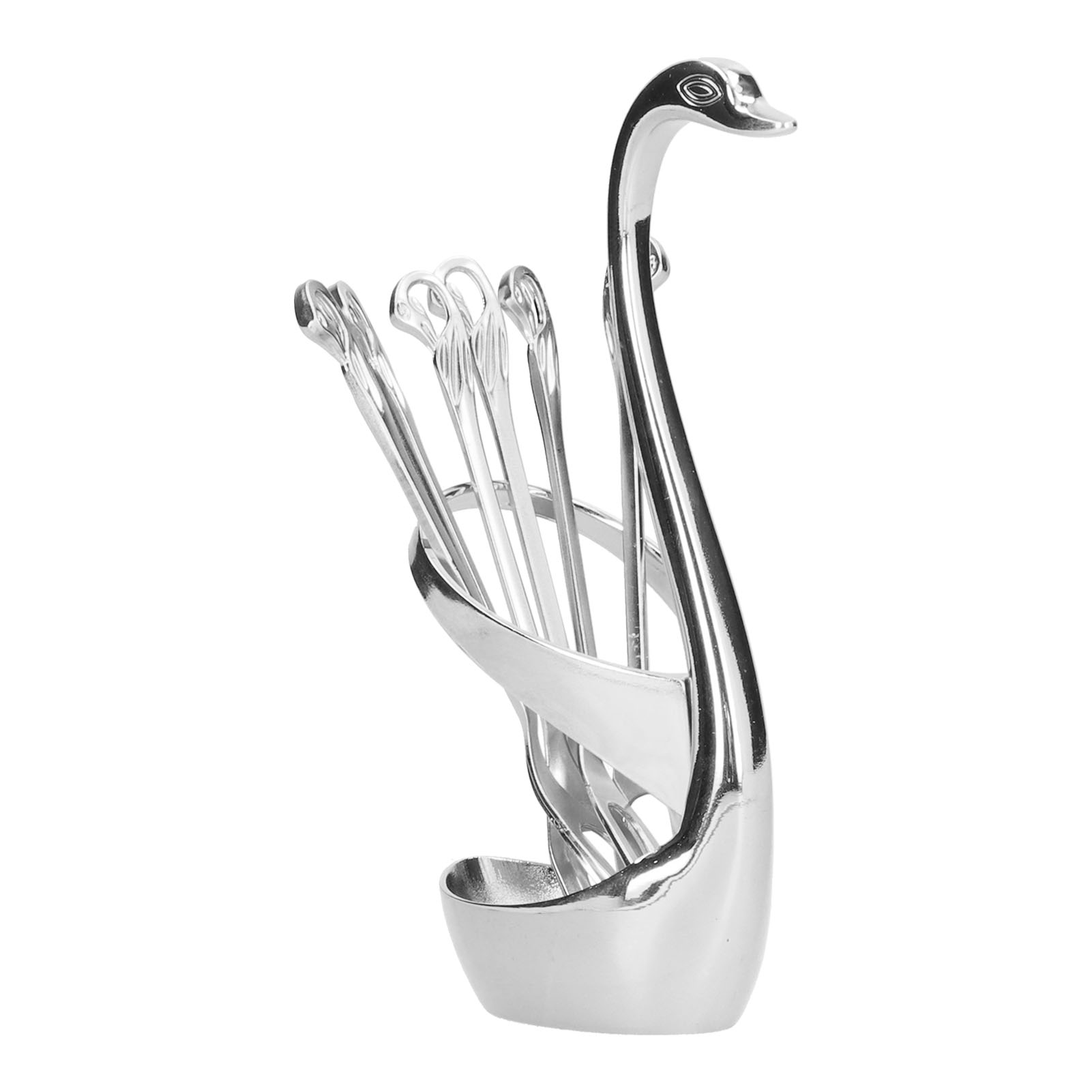Dessertlöffel Und -gabel Aus Zinklegierung, Eleganter Schwanenfuß, Obstverkostungsset, Küchenbesteck, Miniaturbesteck Für Zuhause, 2-teilig.