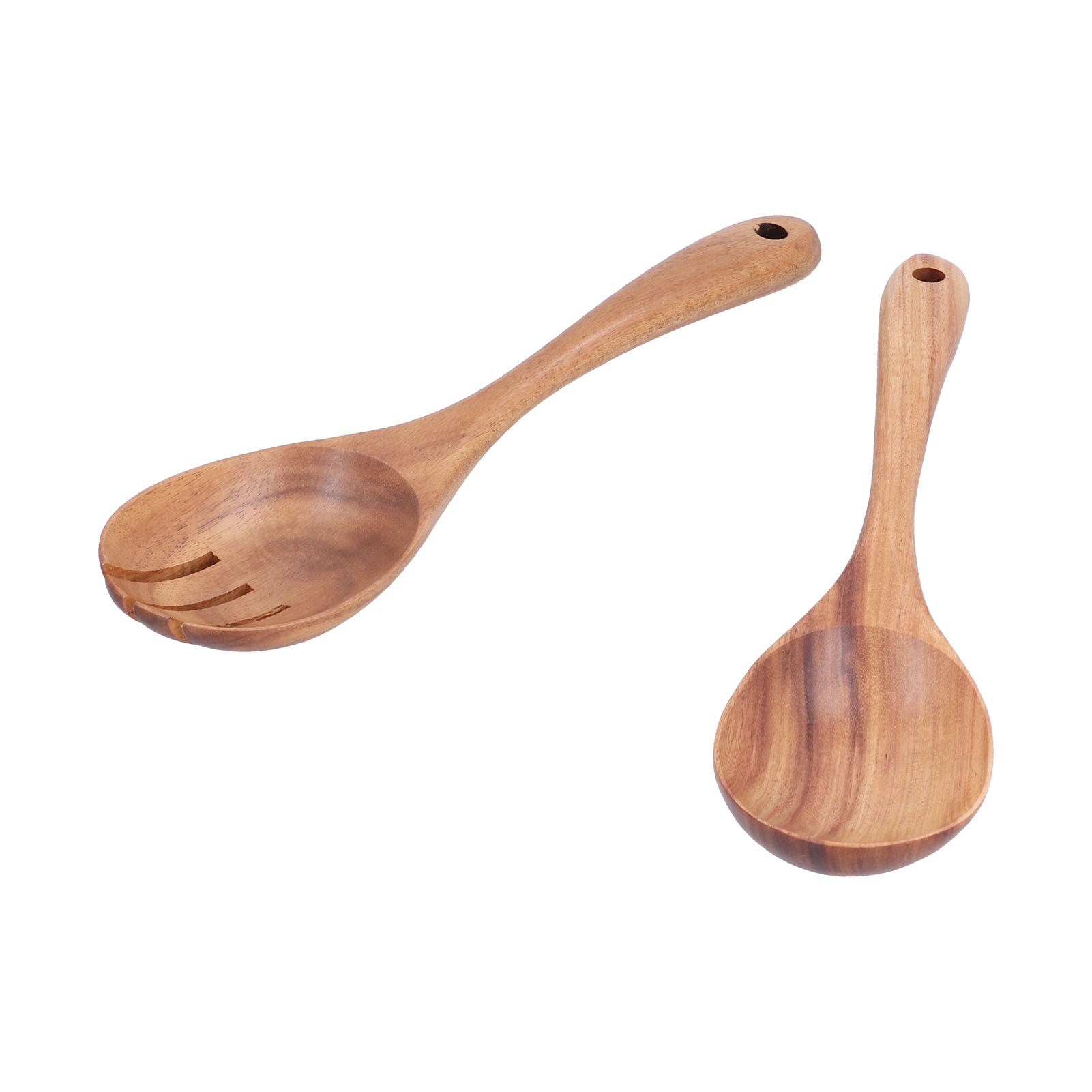 2-teiliges Holzlöffel- Und Gabelset, Ideal Zum Mischen In Küche, Haushalt, Büro, Schule Und Für Partys.