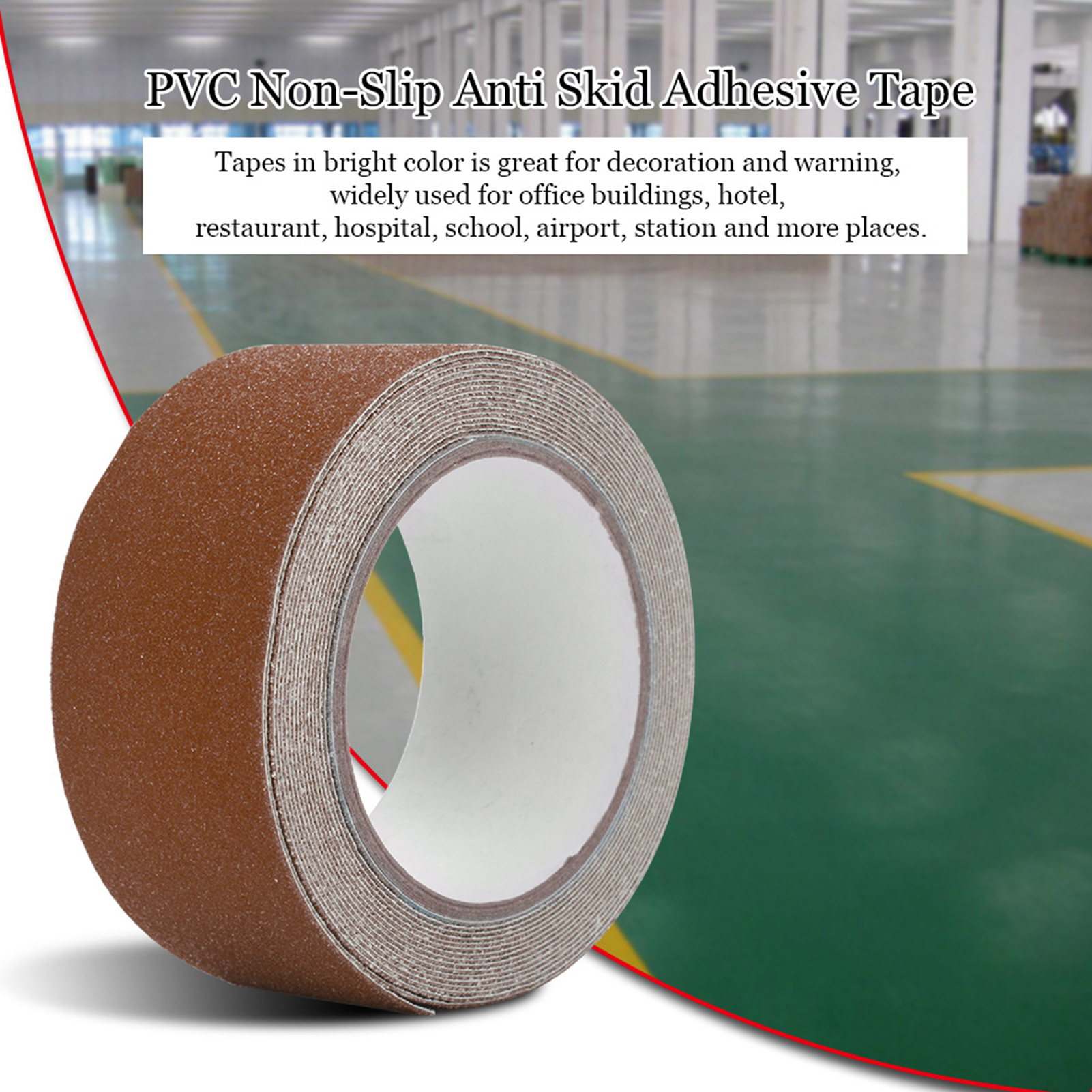 5 M X 5 Cm Pvc-klebeband Mit Antirutschbeschichtung, Rutschfest Für Treppen Und Böden, Sicherheit Und Dekoration, Braun