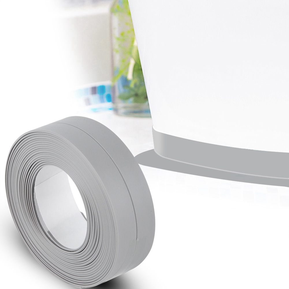 Selbstklebendes Dichtungsband Für Badewannen, Wände, Waschbecken Und Arbeitsplatten – Grauer Abschlussstreifen (22 Mm X 3,2 M)