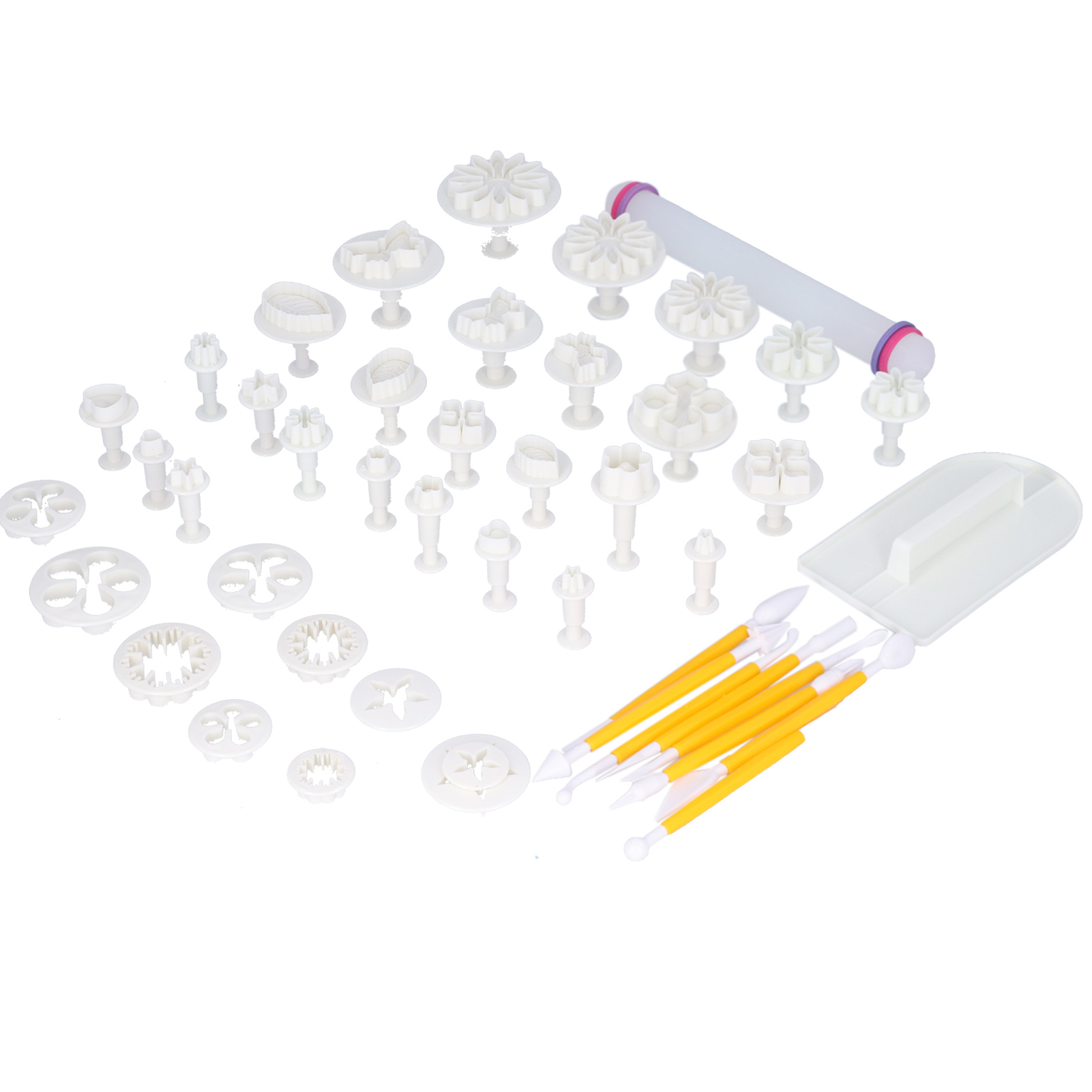 46-teiliges Keksform-set, Fondant-ausstecher Für Torten, Gebäckdekorationsset, Backutensilien, Komplettes Set.