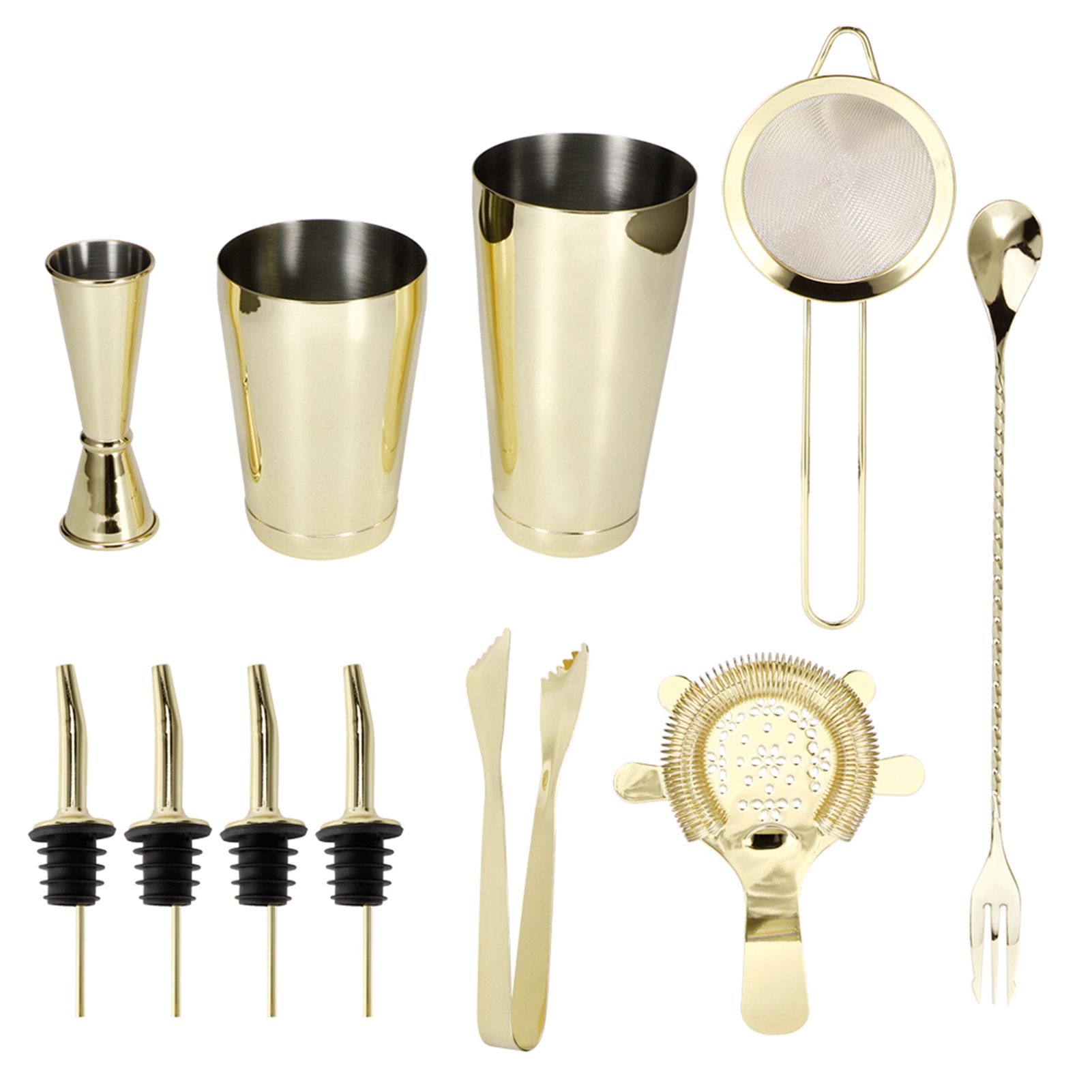 11-teiliges Cocktailshaker-set Aus Edelstahl, Hausbar-mixer, Barzubehör Für Clubs