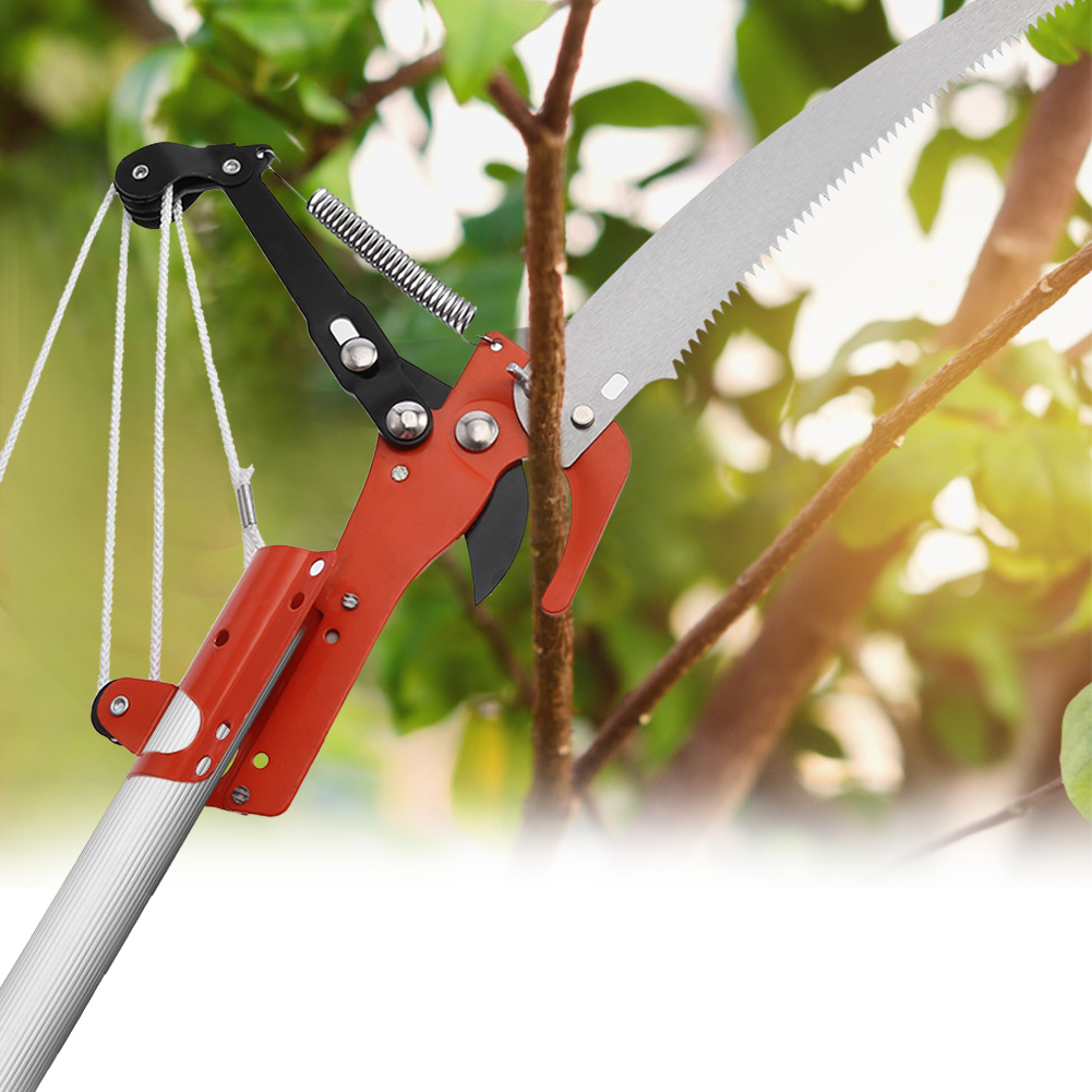 2-in-1 Gartenschere, Langstielige Schere Für Hohe Äste, Zum Schneiden Und Sägen, Stangenloses Handwerkzeug Für Effizientes Schneiden Und Trimmen.
