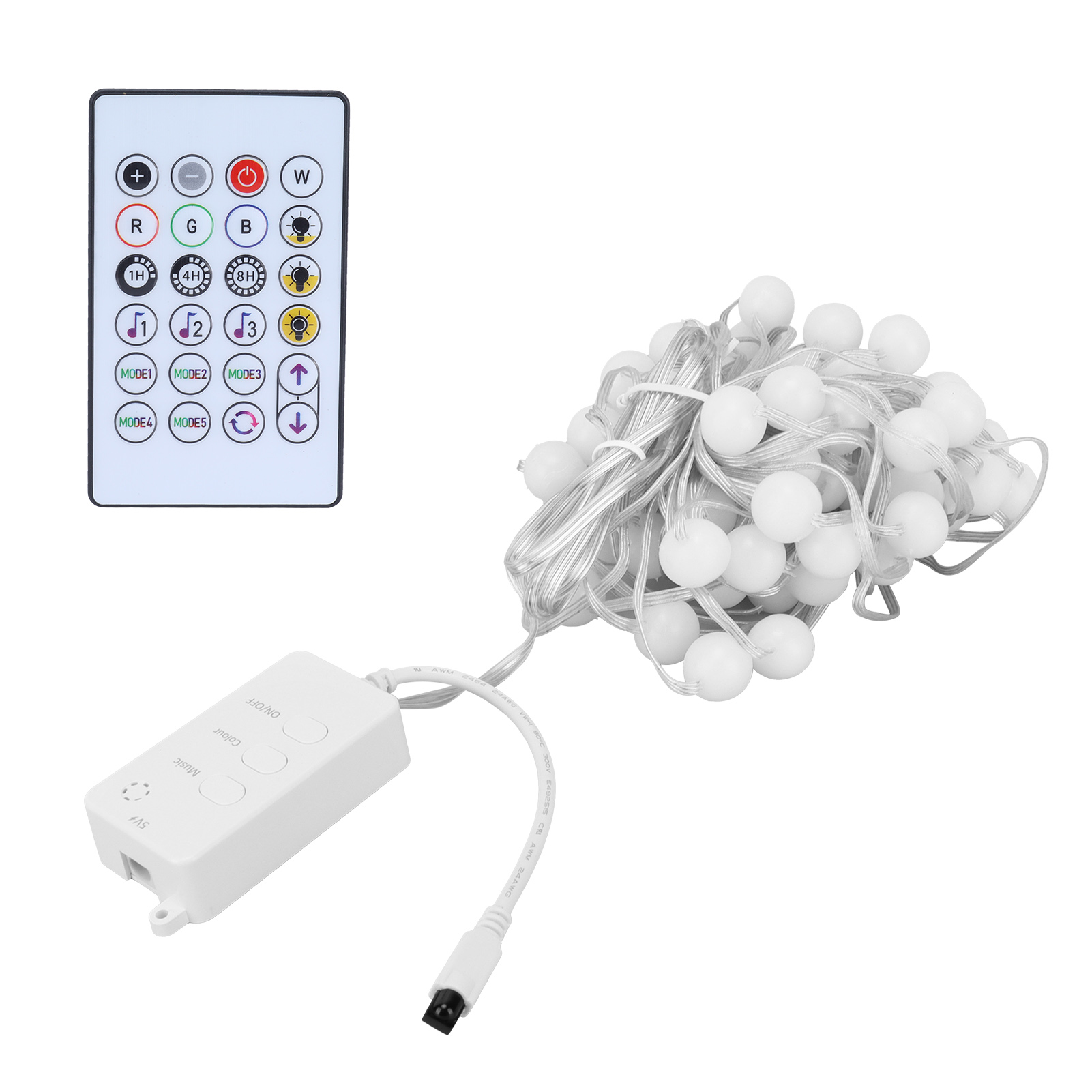 10 M Lange Rgb 5v Ip65 Led-lichterkette, Smarte Wlan-lichterkette Mit 24-tasten-fernbedienung, Wasserdicht Für Den Außenbereich