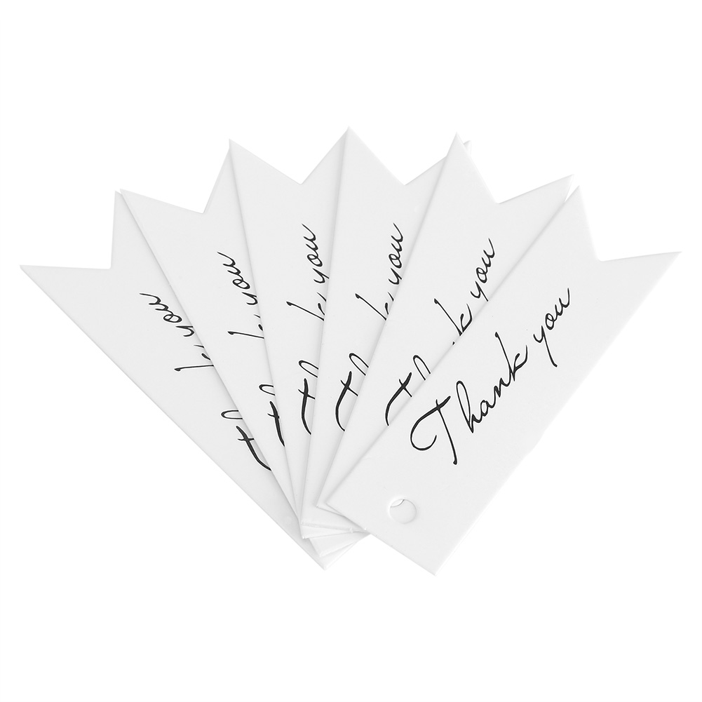 Packung Mit 100 Weißen Kraftpapier-geschenkanhängern, Dankeskarten Mit Botschaft, Papieranhängern Zum Aufhängen Für Dekorationszwecke.