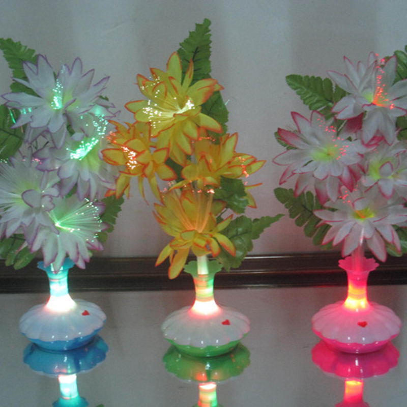 Automatische, Farbwechselnde Glasfaser-blumenlampen, Heimdekoration, Leuchtendes Geschenk, Funkelnder Blumenstrauß, Stimmungsvolle Beleuchtung