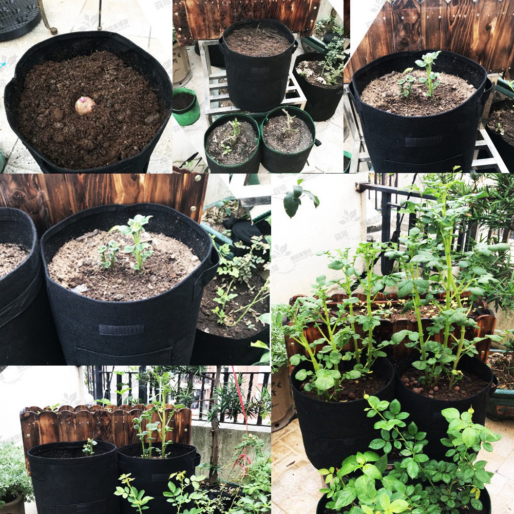 Atmungsaktiver Pflanzsack Für Kartoffeln Und Tomaten, Pflanztopf Für Den Garten Im Freien, Brauner Pflanzsack Für Gemüse