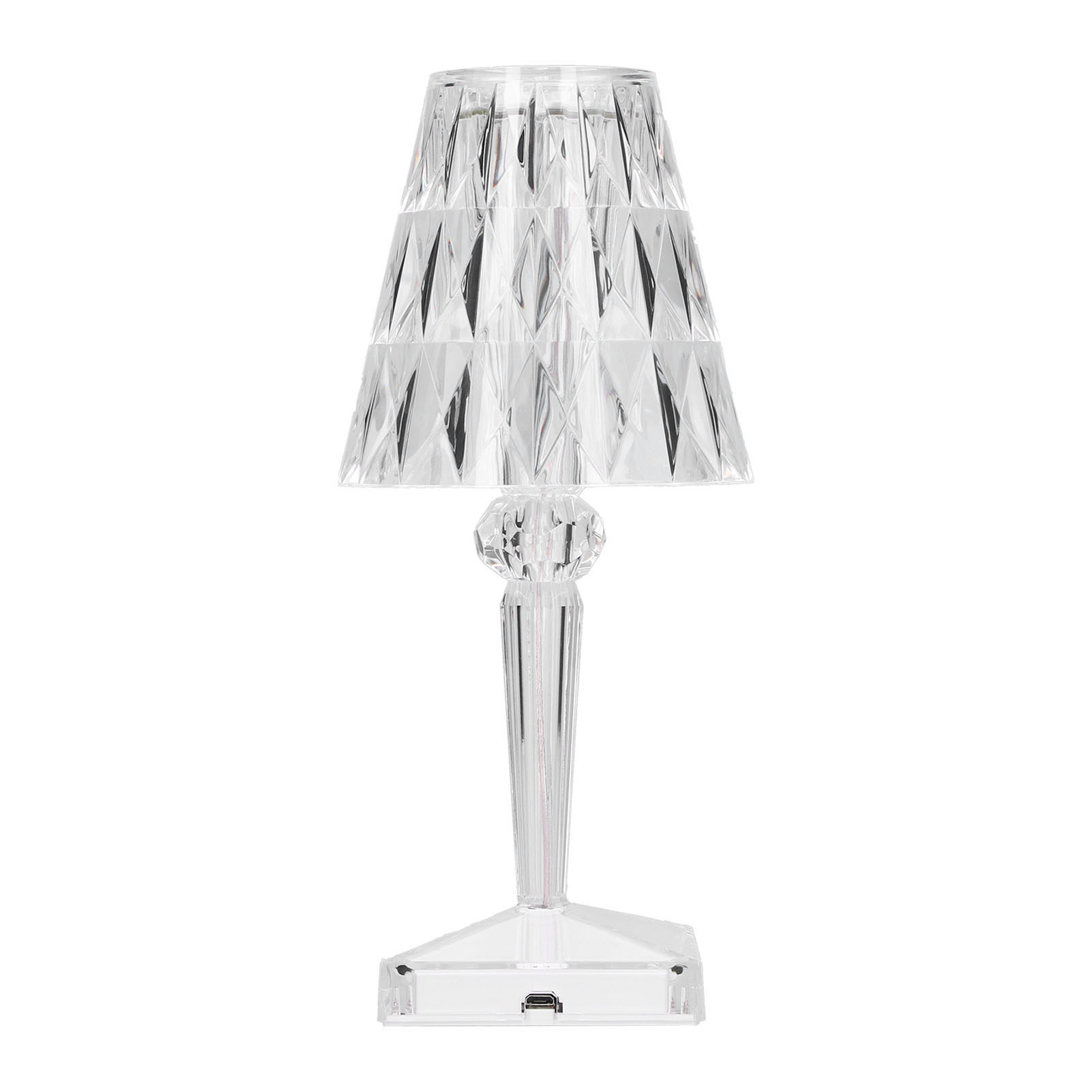 Led-kristall-schreibtischlampe, Usb-aufladbar, Transparentes Prisma, Warmes Licht, Dimmbar, Wohnzimmerdekoration, Tischbeleuchtung