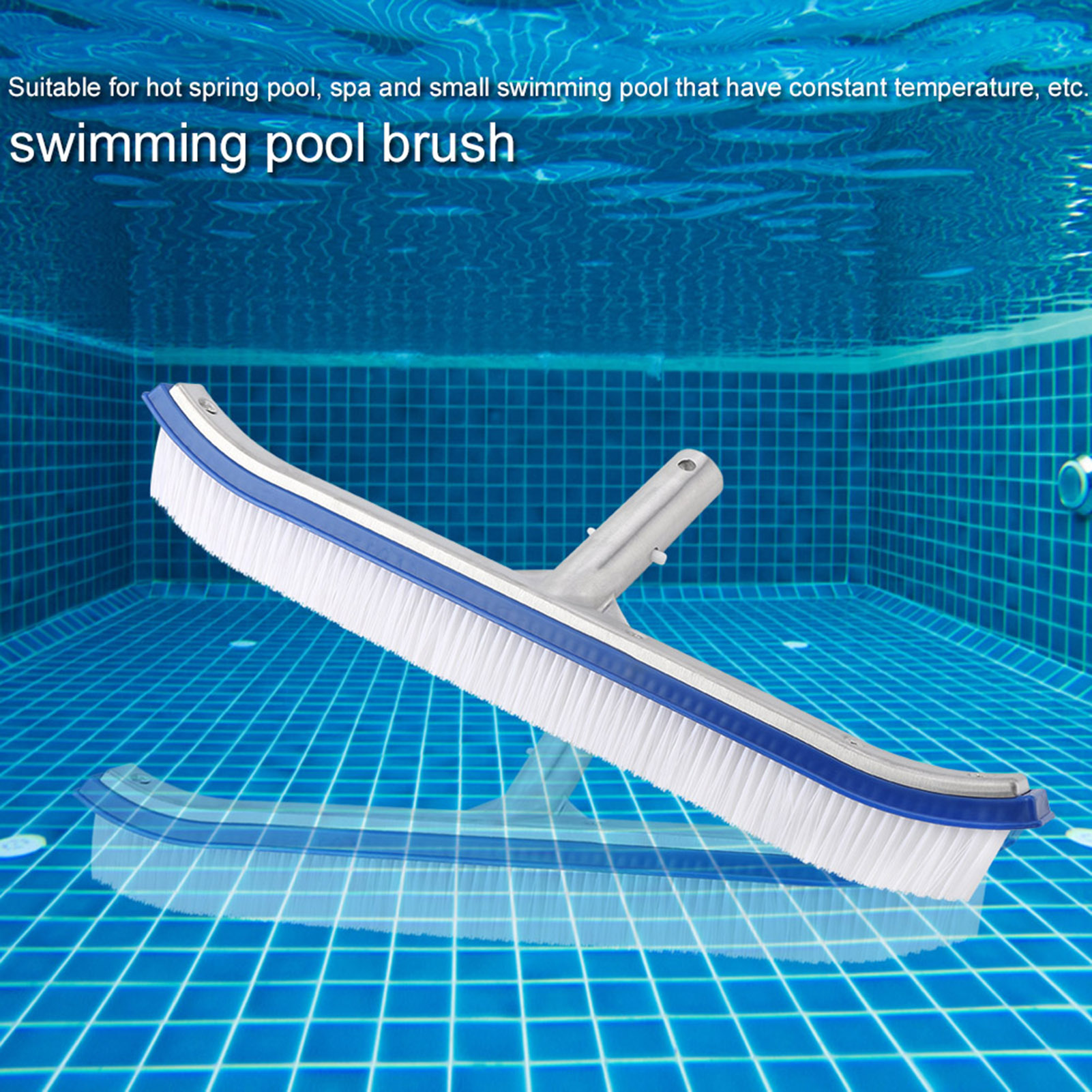 18-zoll-poolreinigungsbürste, Aluminiumgriff, Zubehör Für Teich, Spa, Thermalbad Und Aufstellpool, Langlebiges Werkzeug.